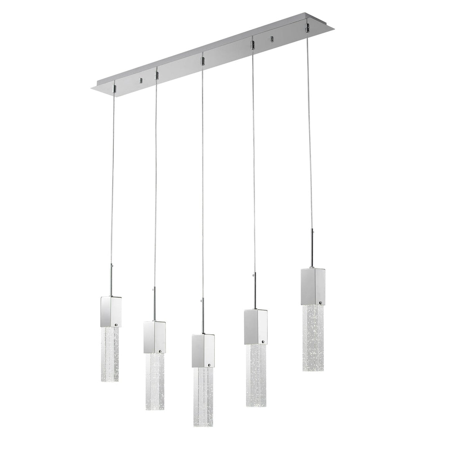 Finesse Decor Sparkling Night 40" Chrome Finish 5-Light Chandelier