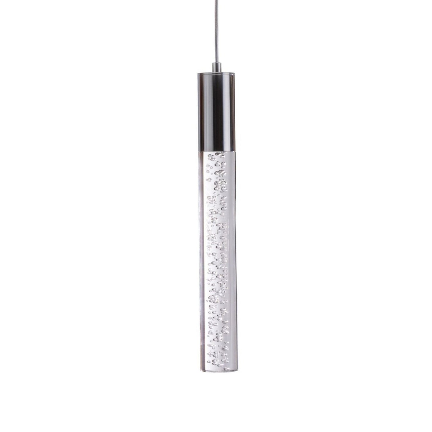 Finesse Decor Sparkling Night 5" Chrome Finish 1-Light LED Chandelier