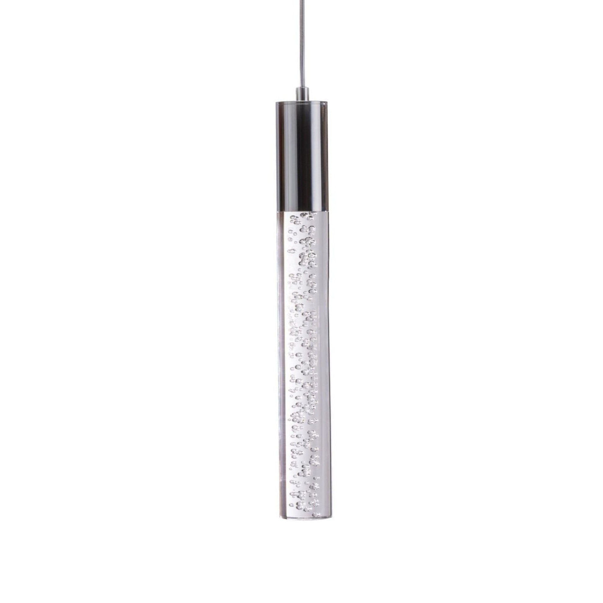 Finesse Decor Sparkling Night 5" Chrome Finish 1-Light LED Chandelier
