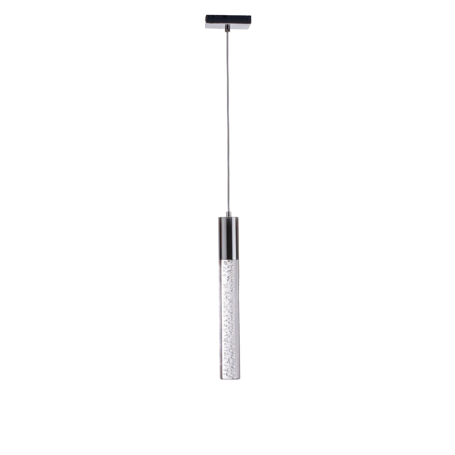 Finesse Decor Sparkling Night 5" Chrome Finish 1-Light LED Chandelier