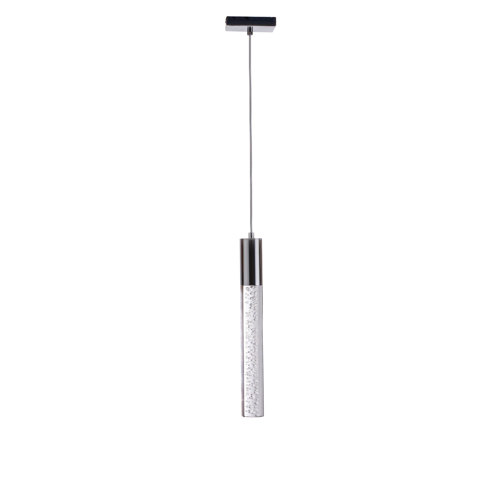 Finesse Decor Sparkling Night 5" Chrome Finish 1-Light LED Chandelier