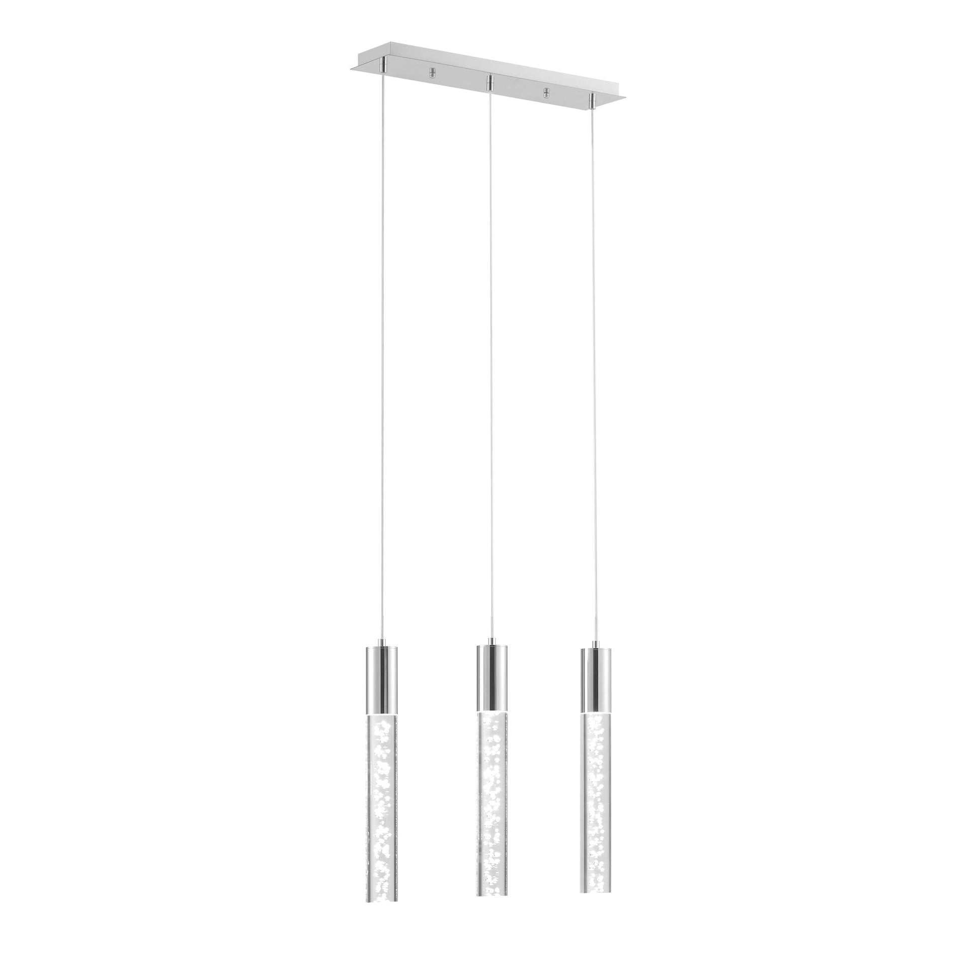 Finesse Decor Sparkling Night 5" Chrome Finish 3-Light LED Chandelier