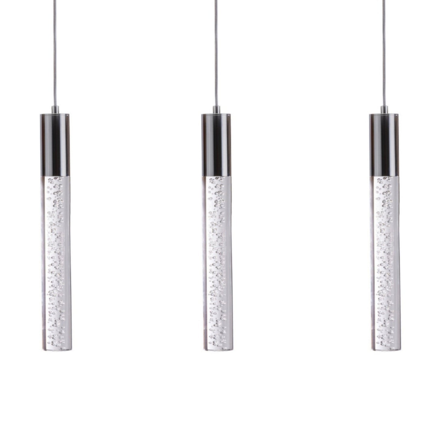Finesse Decor Sparkling Night 5" Chrome Finish 3-Light LED Chandelier