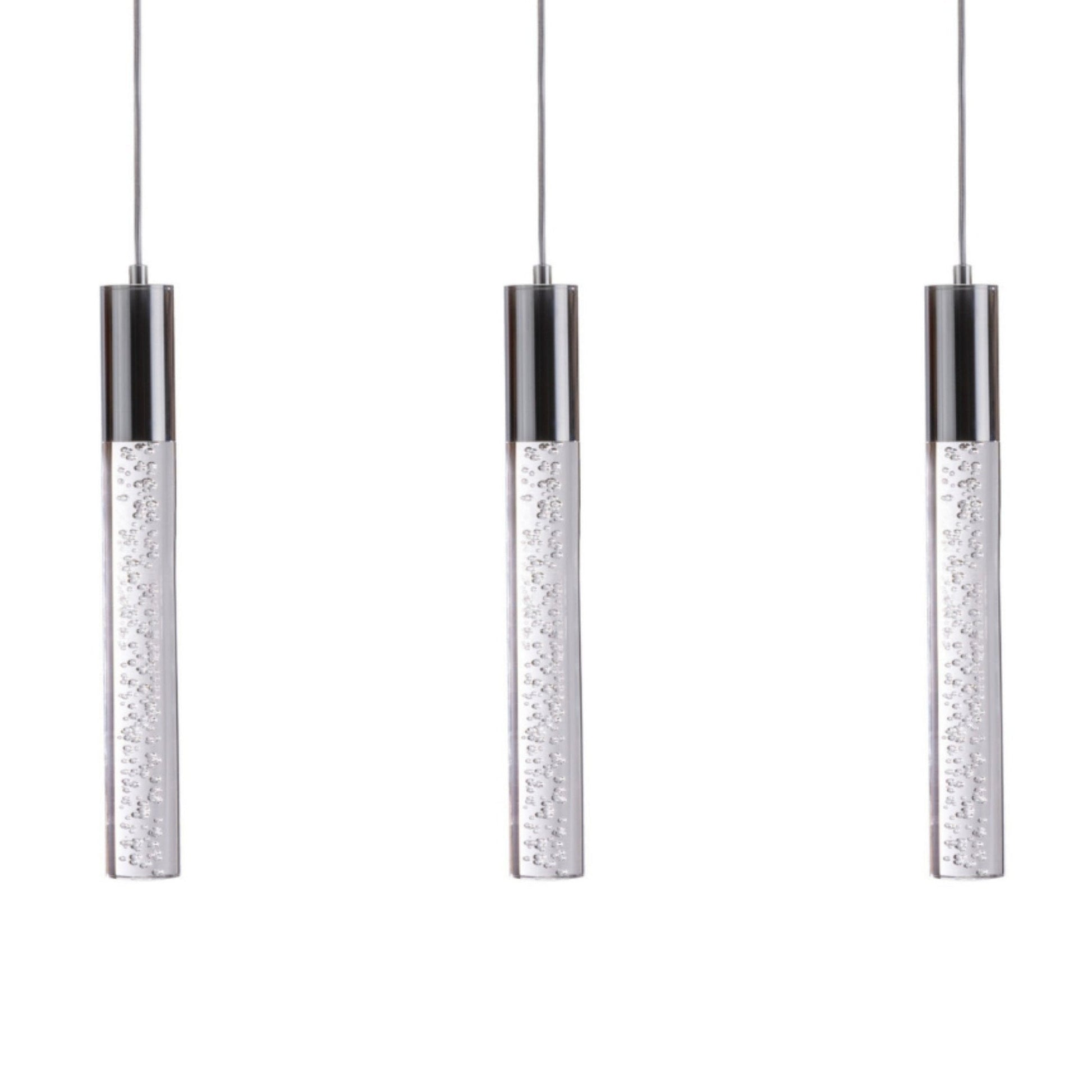 Finesse Decor Sparkling Night 5" Chrome Finish 3-Light LED Chandelier