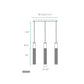 Finesse Decor Sparkling Night 5" Chrome Finish 3-Light LED Chandelier