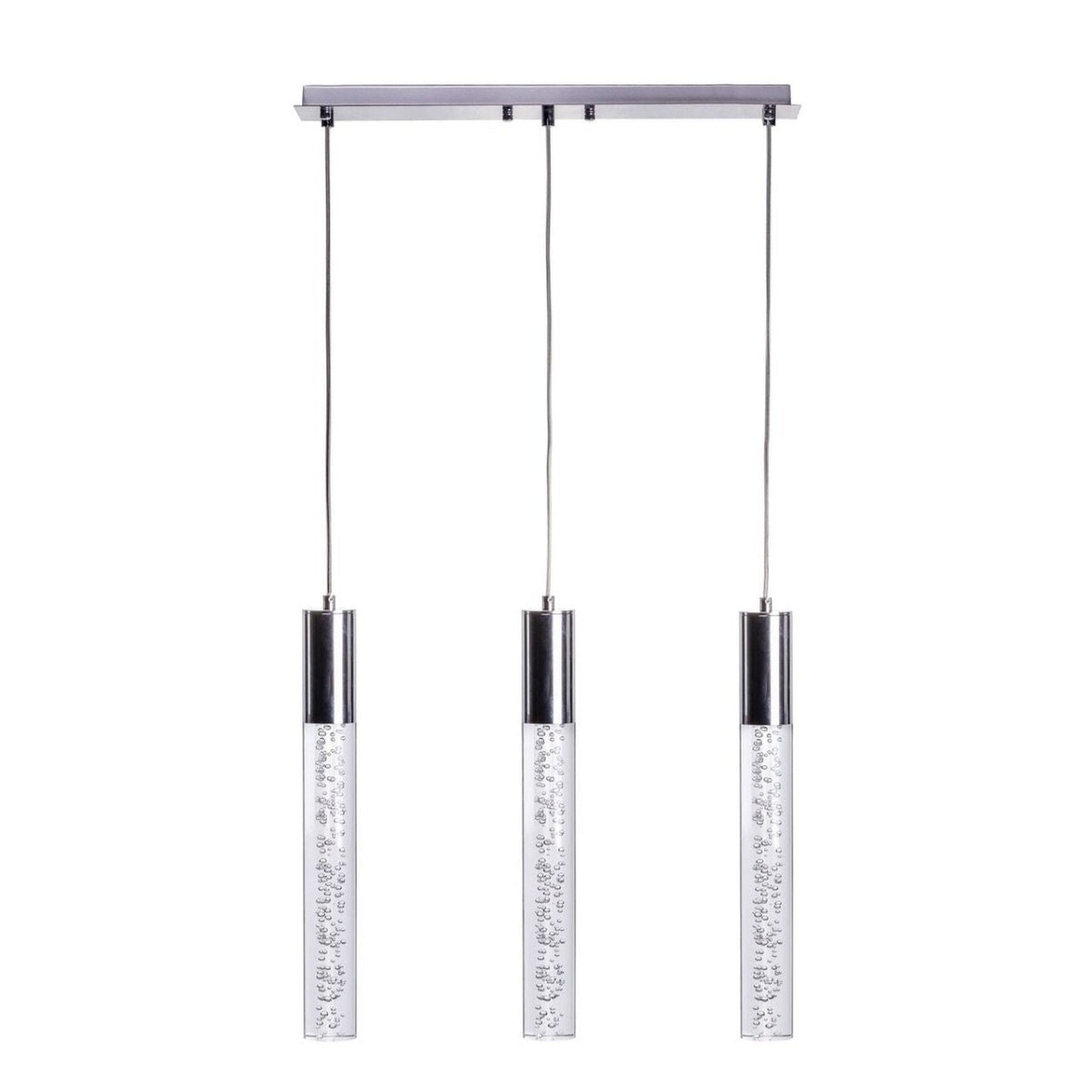 Finesse Decor Sparkling Night 5" Chrome Finish 3-Light LED Chandelier