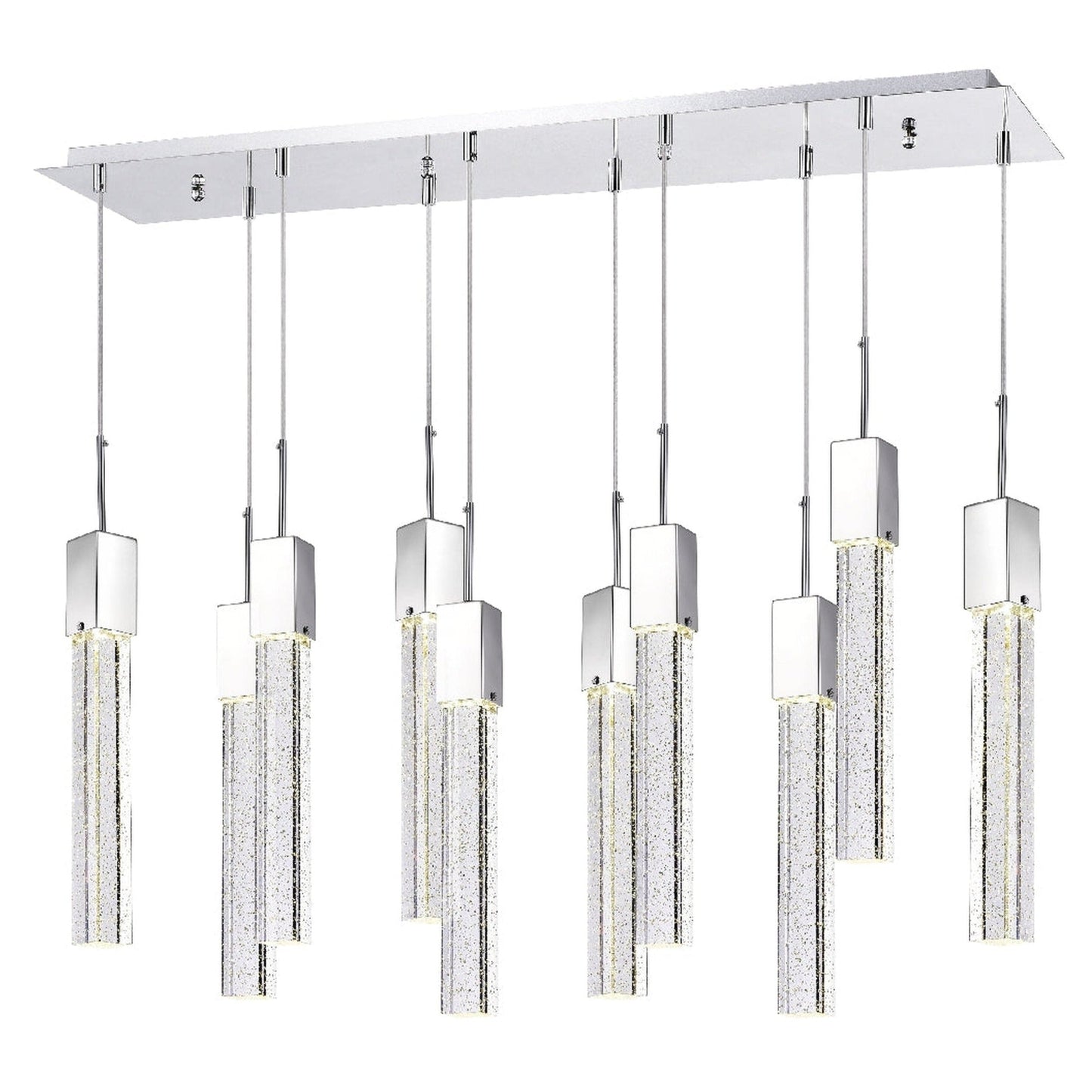 Finesse Decor Sparkling Night 8" W x 17" H Chrome Aluminum Crystal 10-Light LED Chandelier