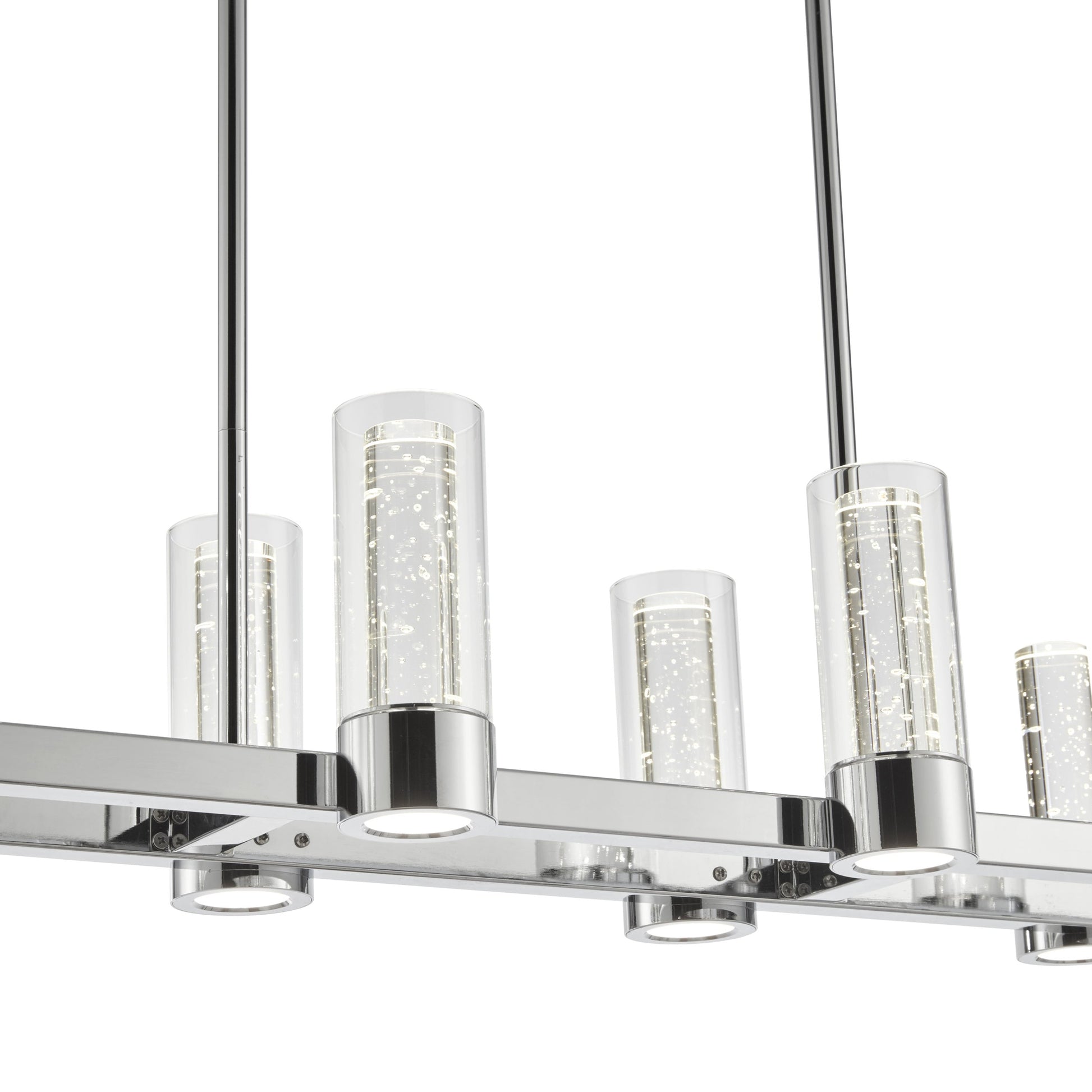 Finesse Decor Sparkling Night 9" Chrome Finish 8-Light LED Chandelier