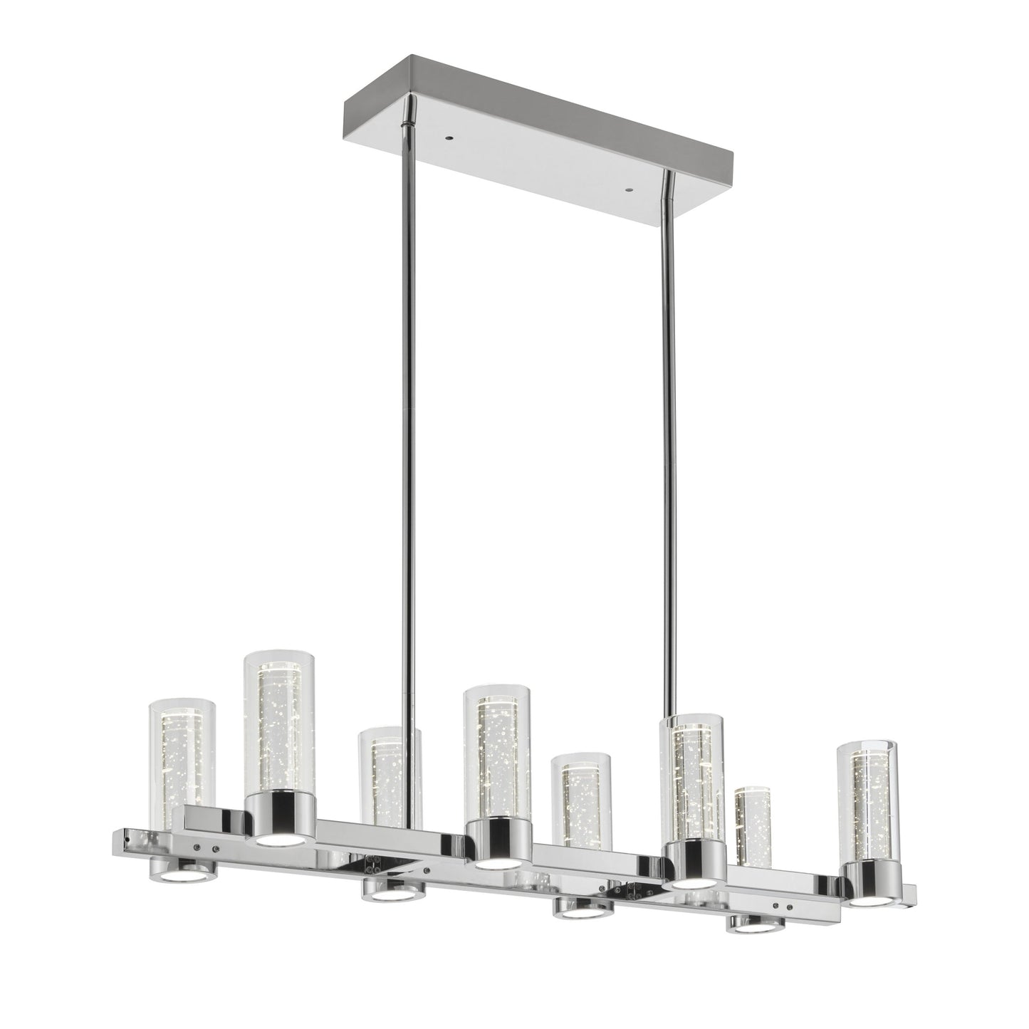 Finesse Decor Sparkling Night 9" Chrome Finish 8-Light LED Chandelier