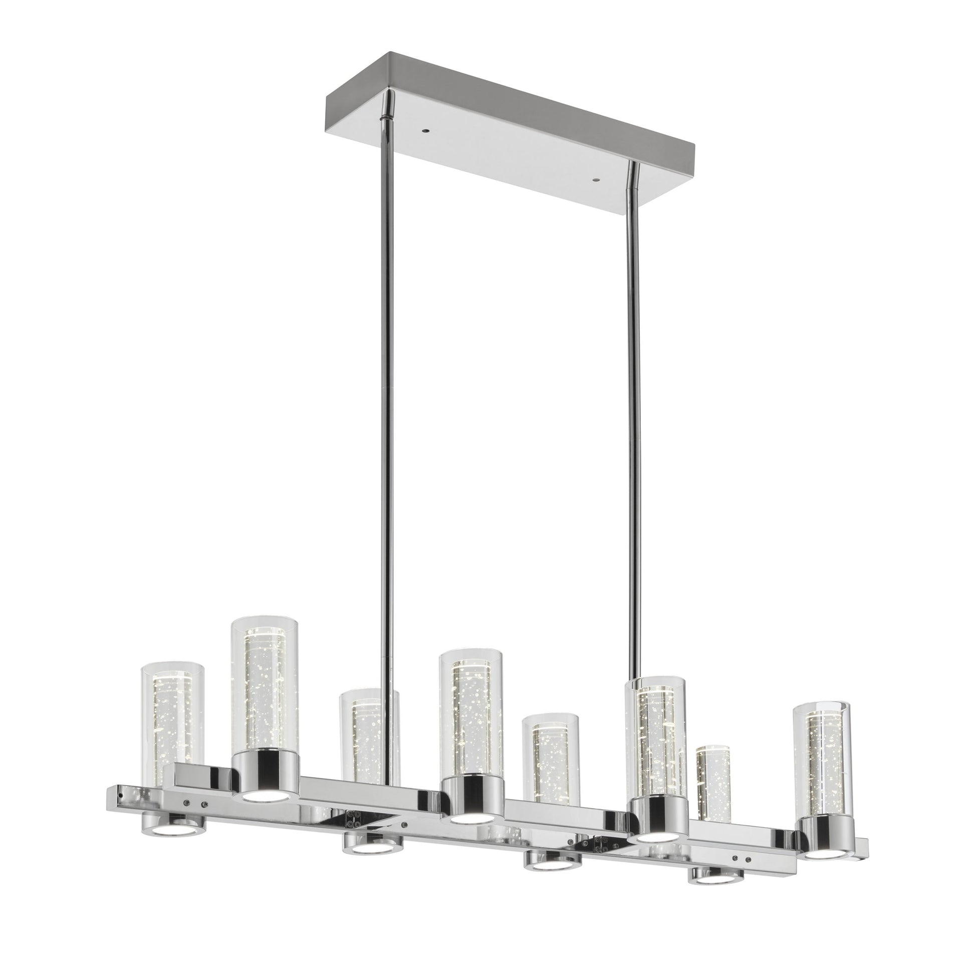 Finesse Decor Sparkling Night 9" Chrome Finish 8-Light LED Chandelier