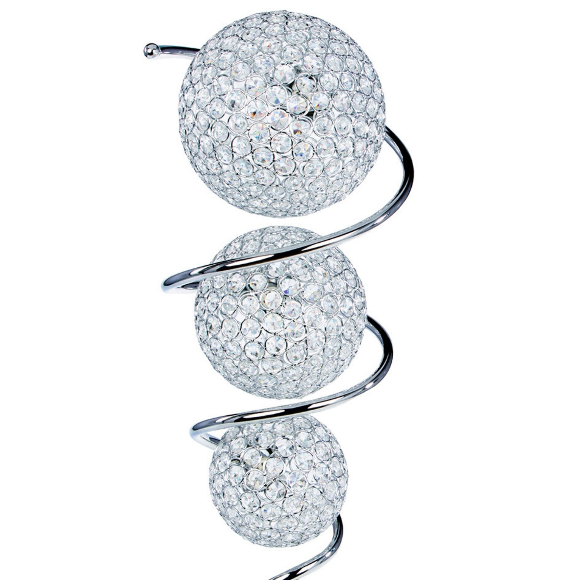 Finesse Decor Sphere 10" W x 30" H Chrome Finish 3-Light Table Lamp