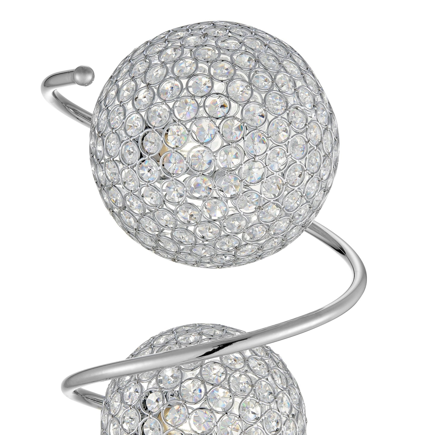 Finesse Decor Sphere 10" W x 30" H Chrome Finish 3-Light Table Lamp