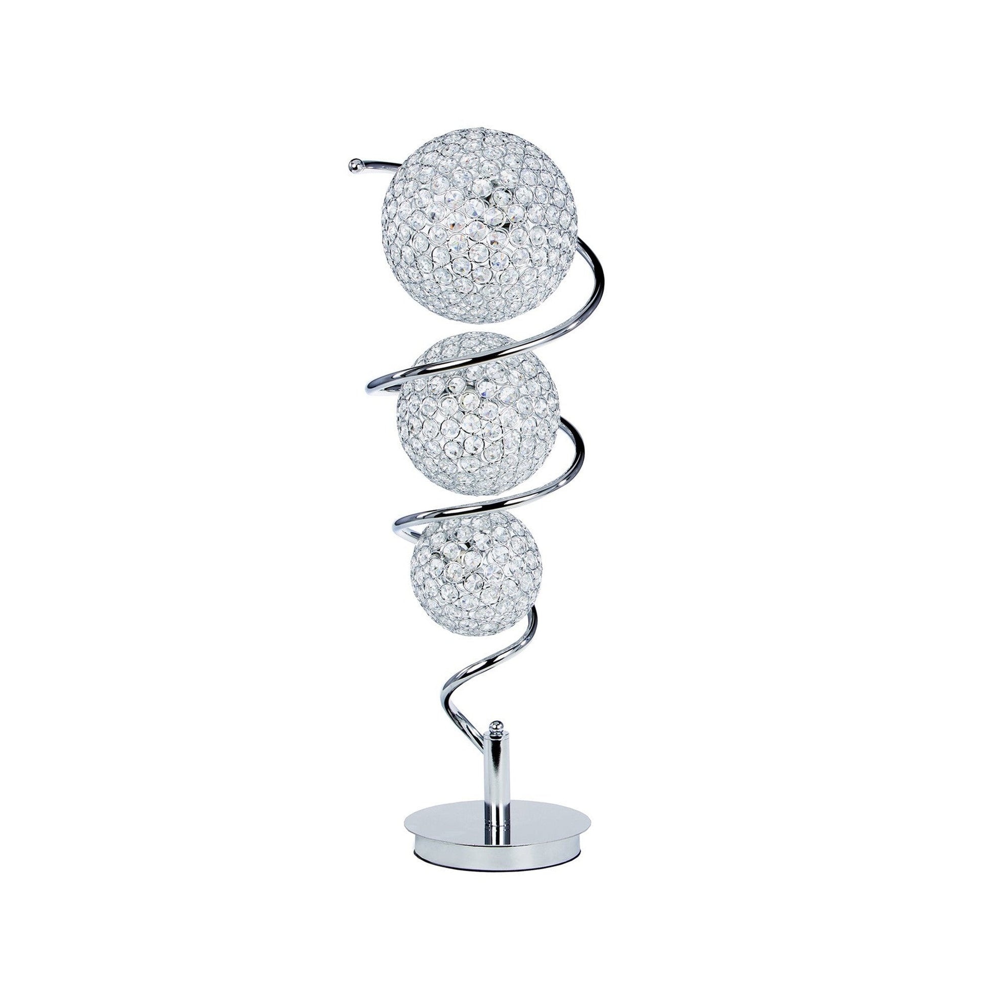 Finesse Decor Sphere 10" W x 30" H Chrome Finish 3-Light Table Lamp