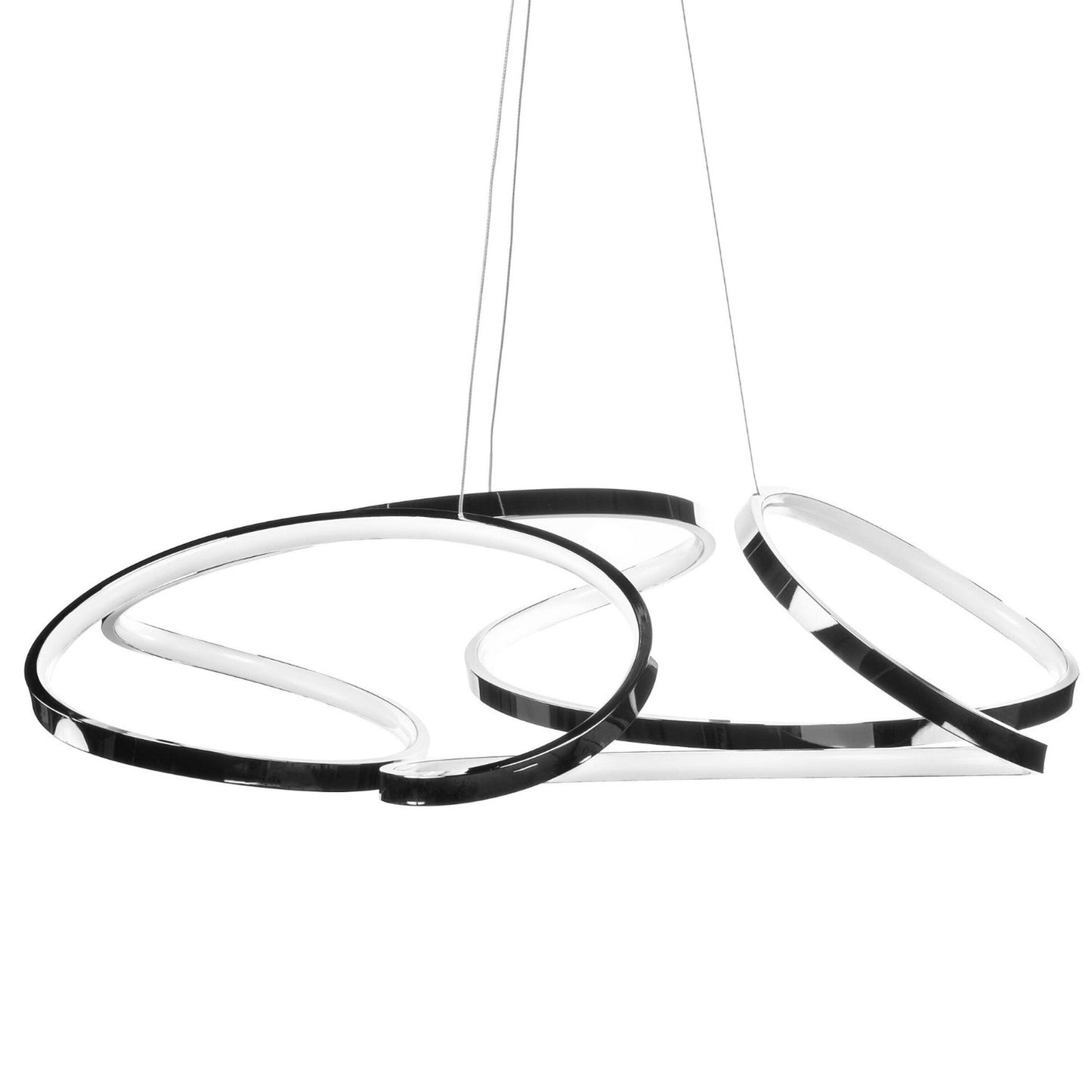Finesse Decor Suzhou 37" Chrome Finish 1-Light LED Chandelier