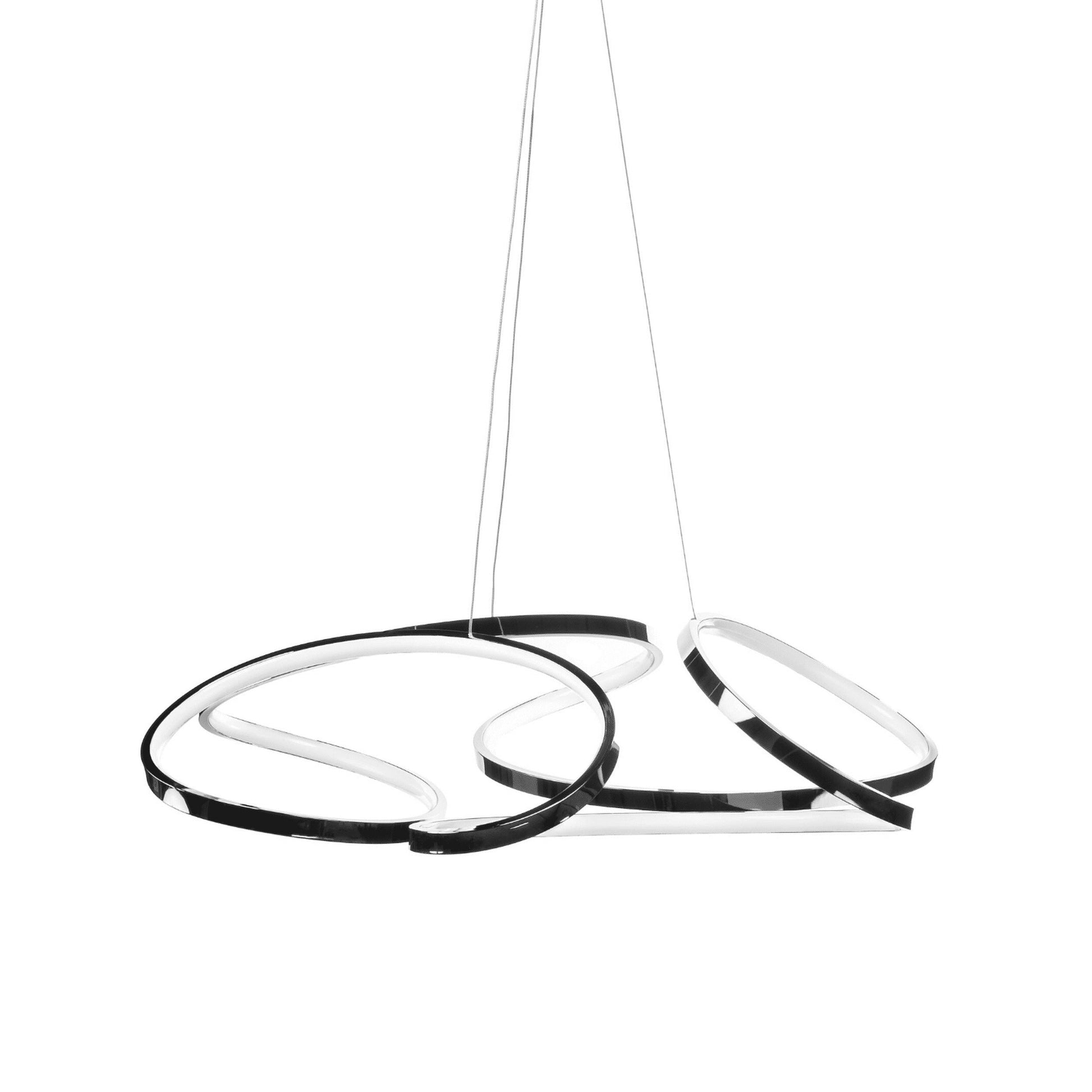 Finesse Decor Suzhou 37" Chrome Finish 1-Light LED Chandelier
