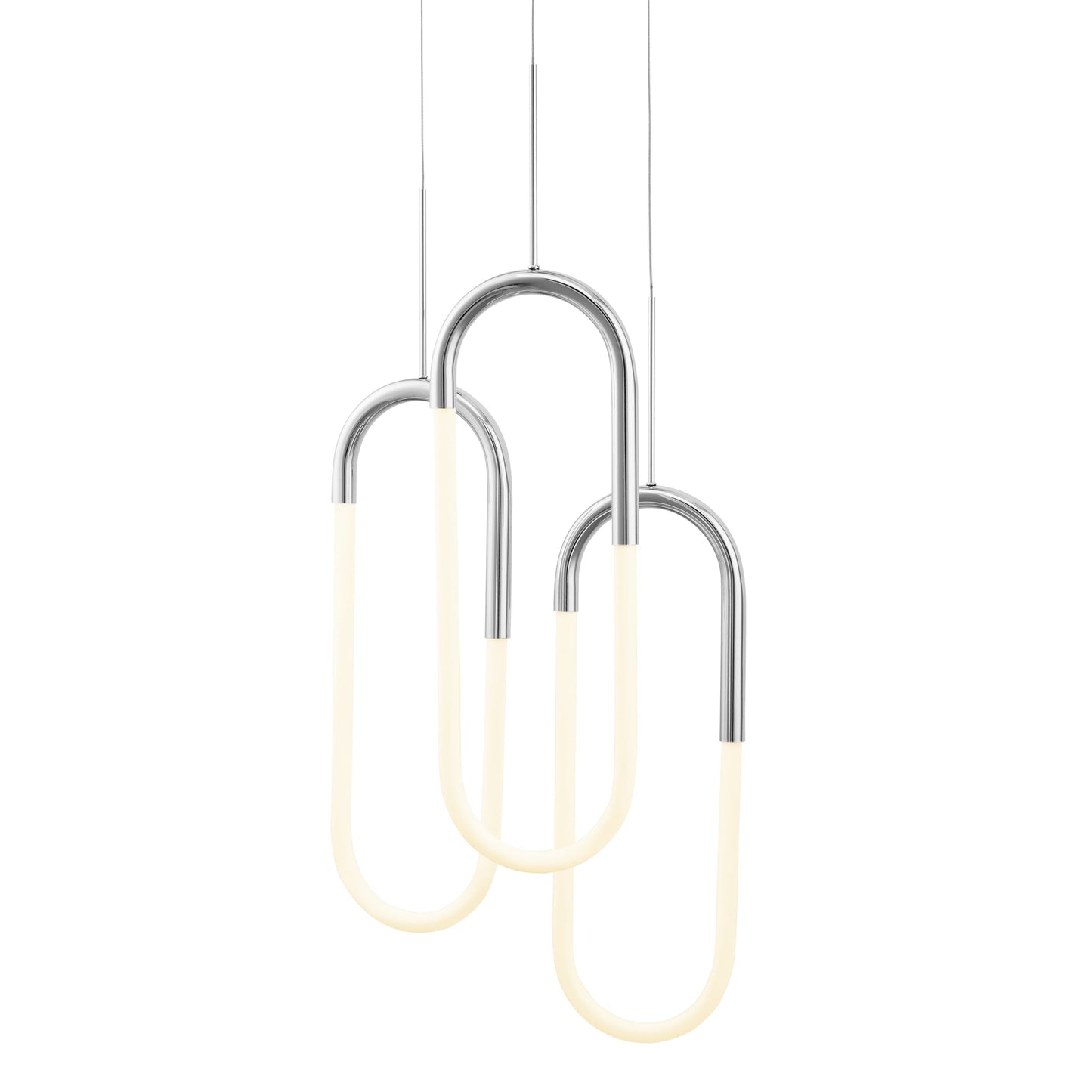 Finesse Decor Three Clips 7" Chrome Finish 3-Light LED Chandelier