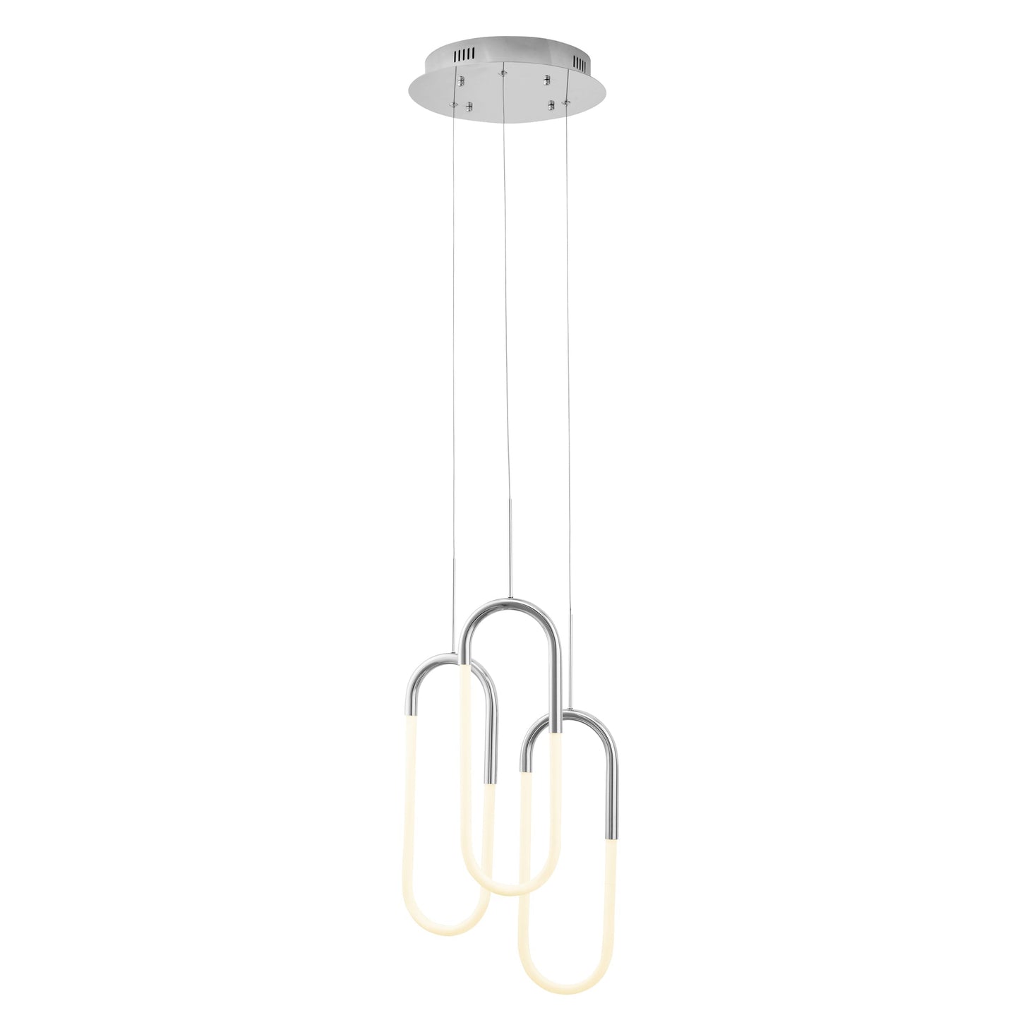 Finesse Decor Three Clips 7" Chrome Finish 3-Light LED Chandelier