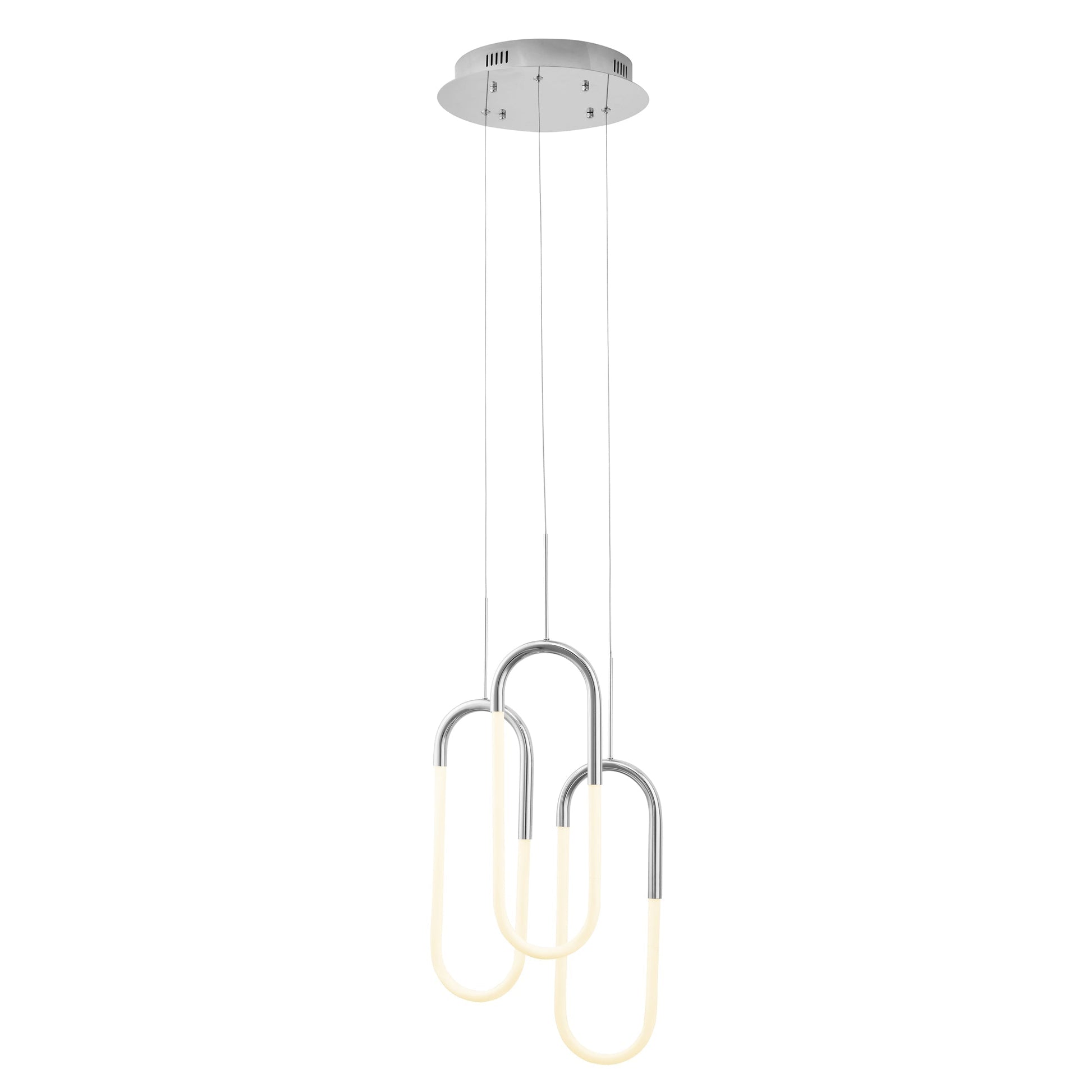Finesse Decor Three Clips 7" Chrome Finish 3-Light LED Chandelier