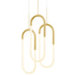 Finesse Decor Three Clips 7" Sandy Gold Finish 3-Light LED Chandelier