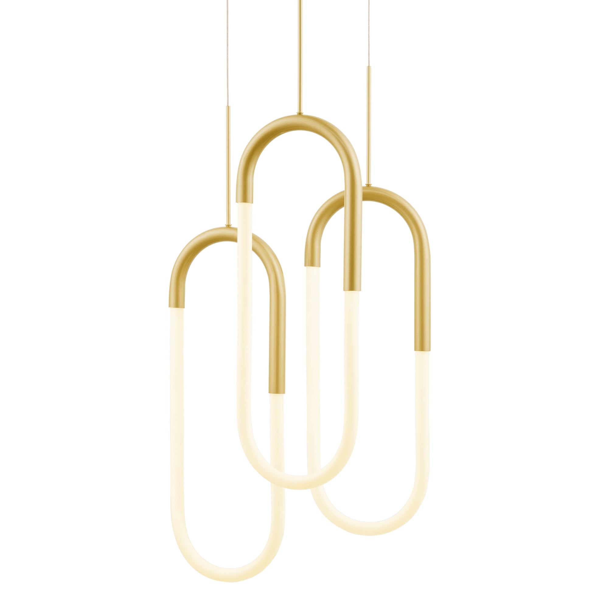 Finesse Decor Three Clips 7" Sandy Gold Finish 3-Light LED Chandelier