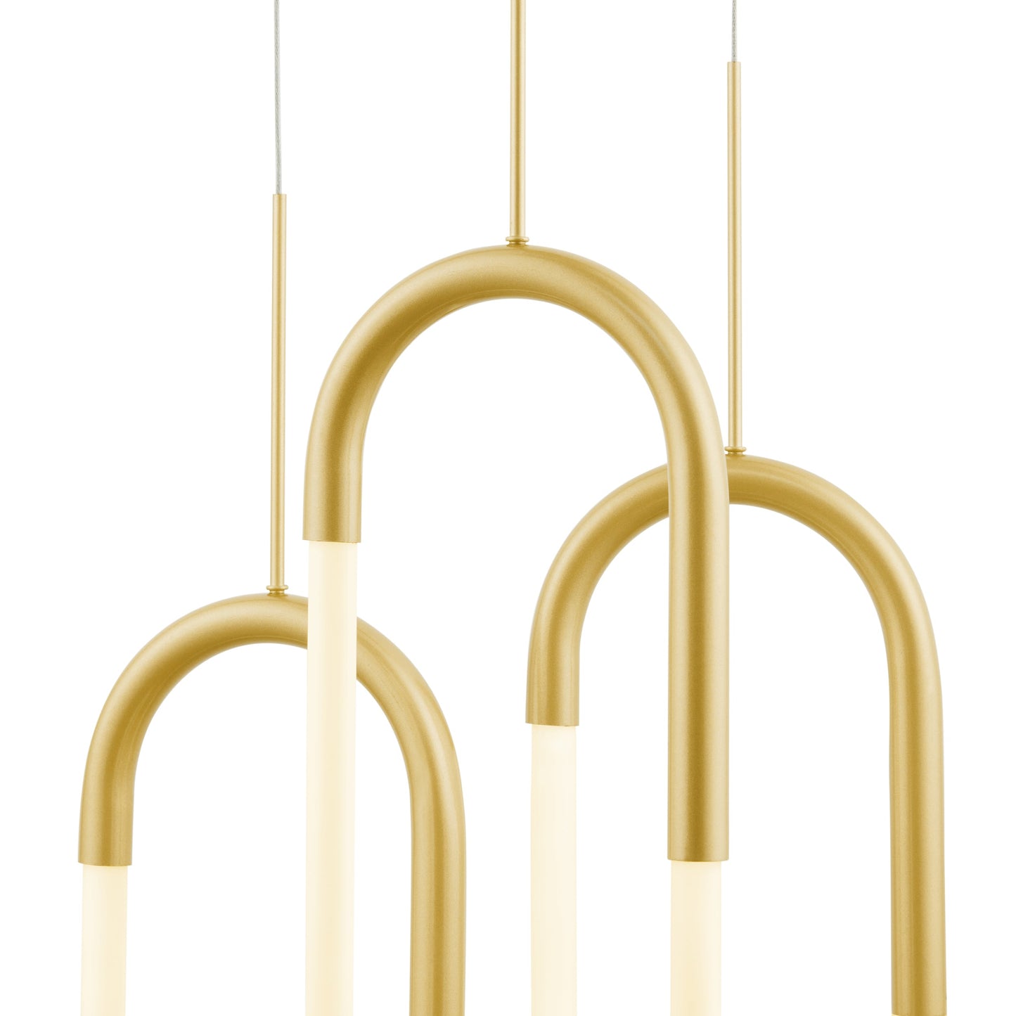 Finesse Decor Three Clips 7" Sandy Gold Finish 3-Light LED Chandelier