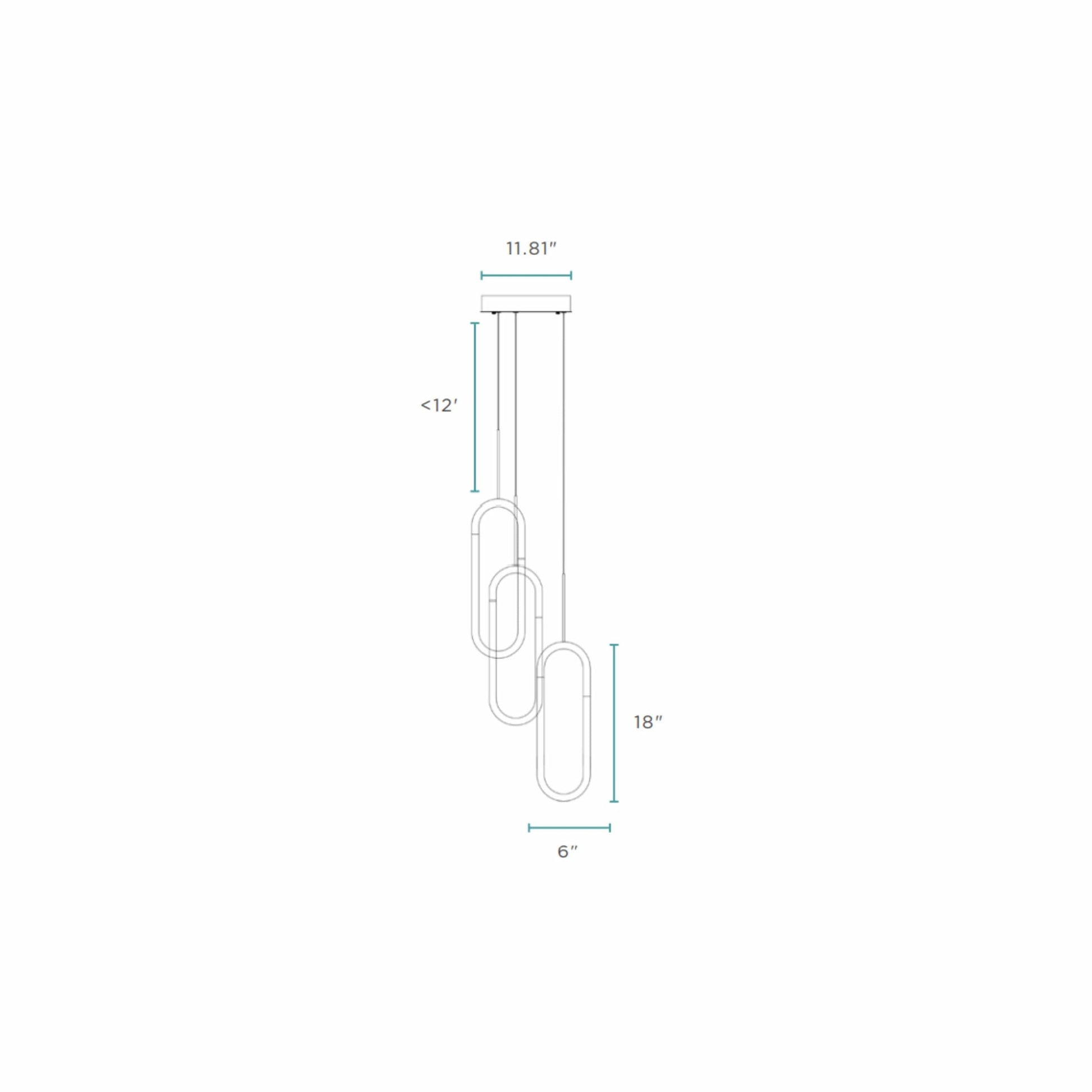 Finesse Decor Three Clips 7" Sandy Gold Finish 3-Light LED Chandelier