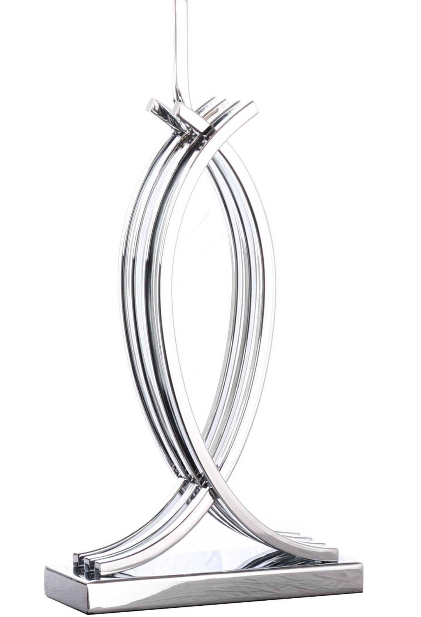 Finesse Decor Unity Chrome Finish 1-Light Table Lamp With Linen Fabric Shade