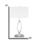 Finesse Decor Unity Chrome Finish 1-Light Table Lamp With Linen Fabric Shade
