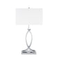 Finesse Decor Unity Chrome Finish 1-Light Table Lamp With Linen Fabric Shade