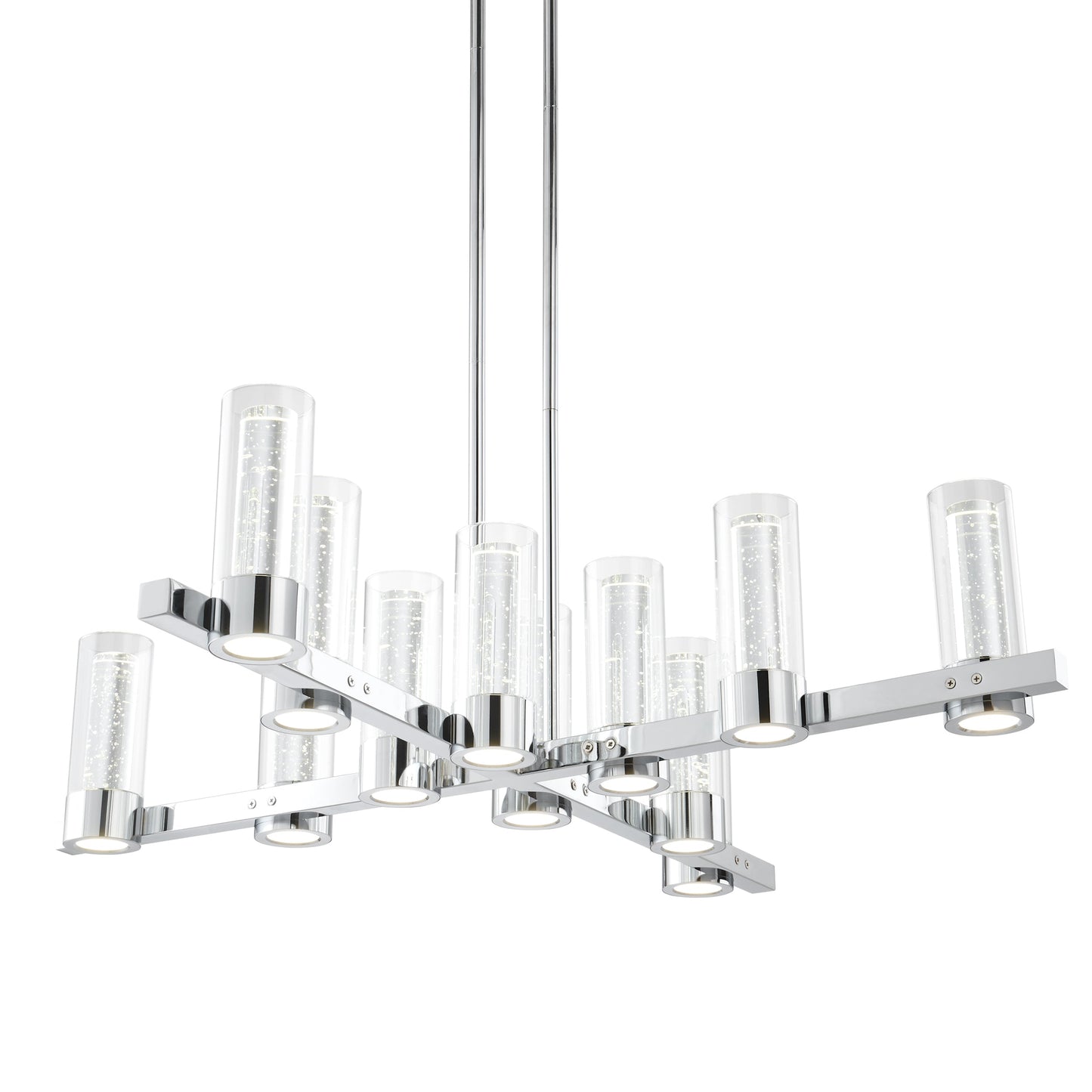Finesse Decor Victory Chrome Finish 12-Light LED Chandelier