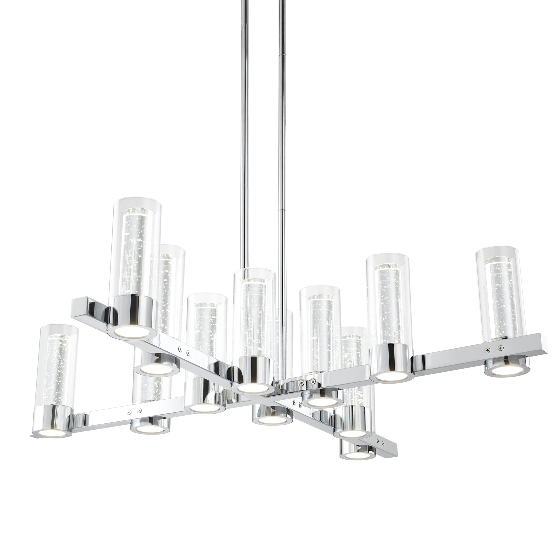Finesse Decor Victory Chrome Finish 12-Light LED Chandelier