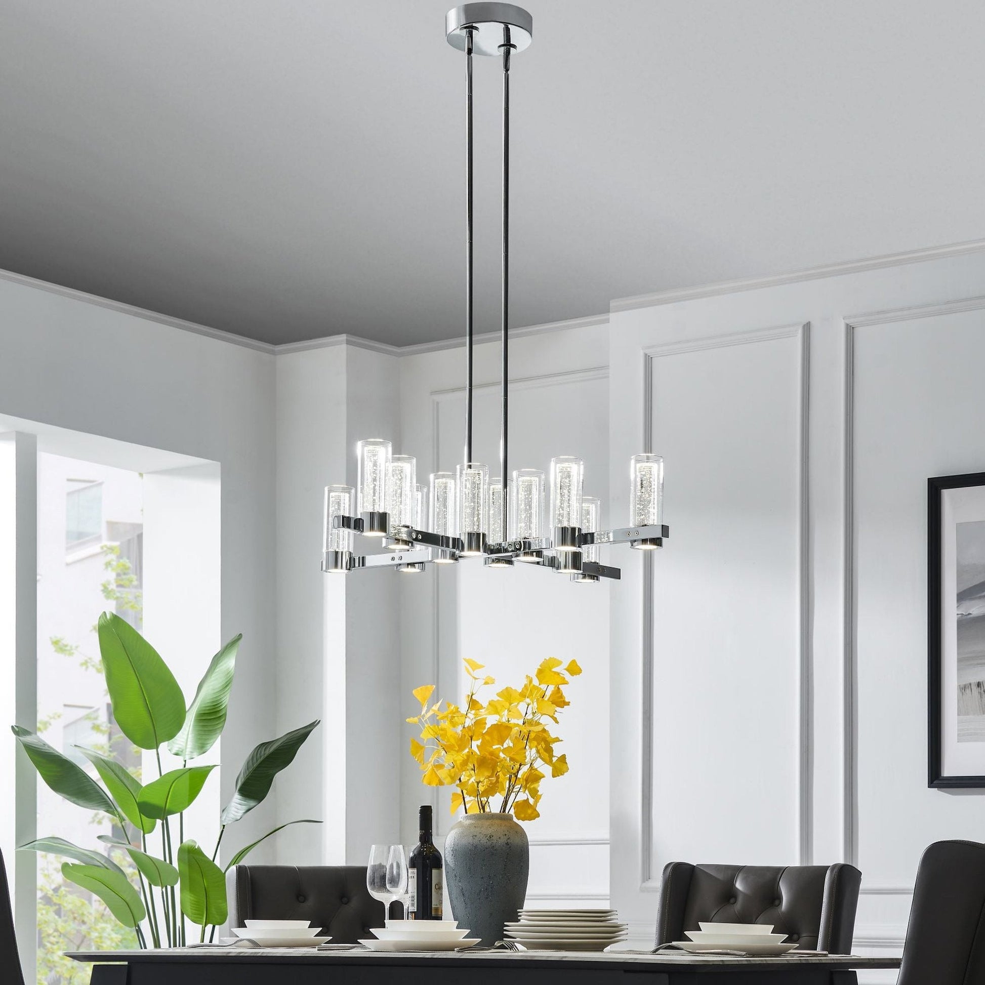 Finesse Decor Victory Chrome Finish 12-Light LED Chandelier