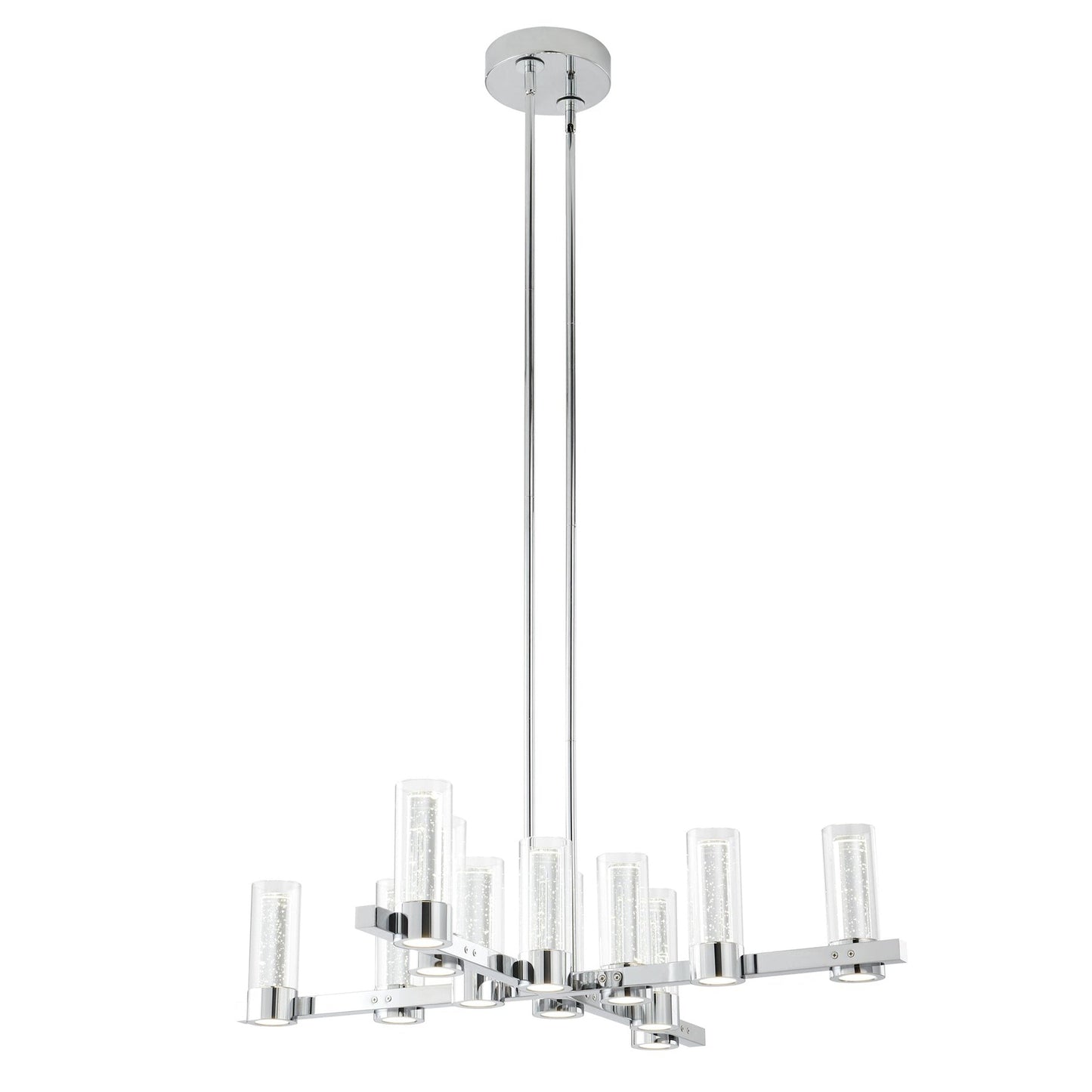 Finesse Decor Victory Chrome Finish 12-Light LED Chandelier