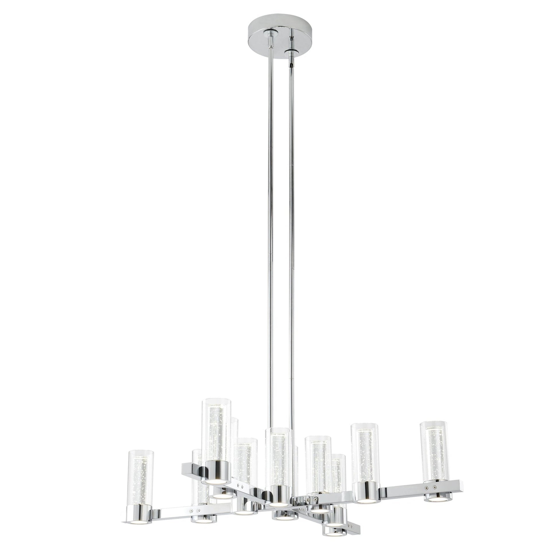 Finesse Decor Victory Chrome Finish 12-Light LED Chandelier