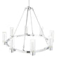 Finesse Decor Victory Chrome Finish 8-Light LED Chandelier