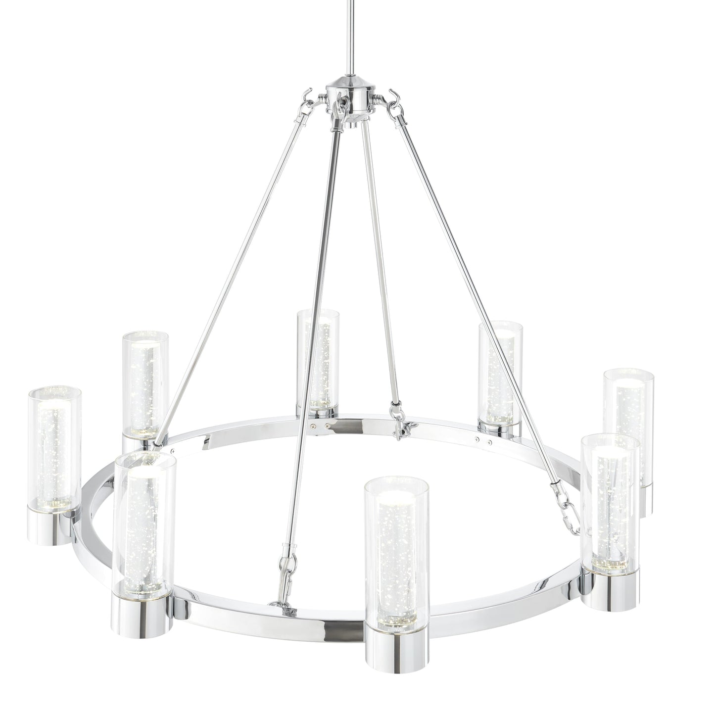 Finesse Decor Victory Chrome Finish 8-Light LED Chandelier