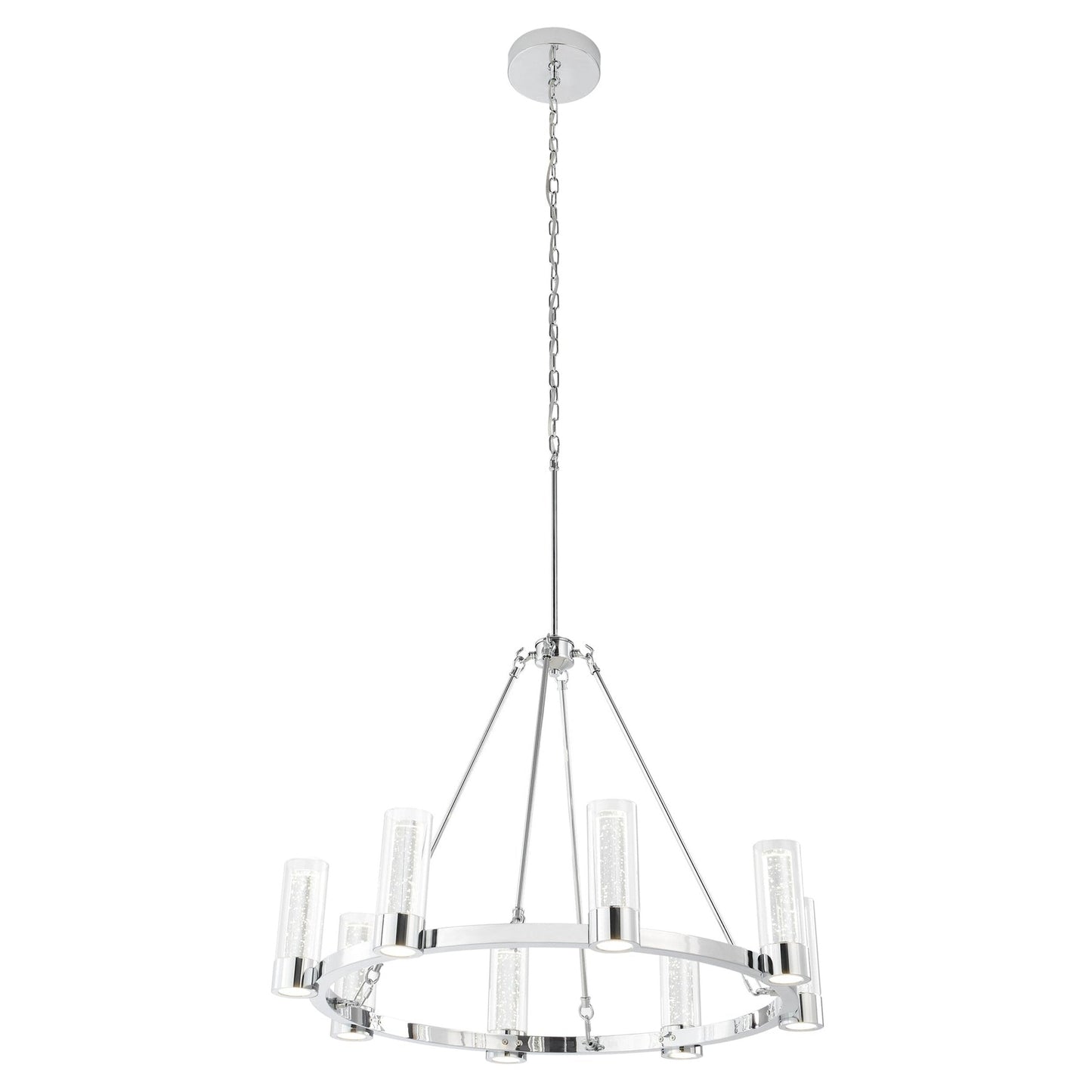 Finesse Decor Victory Chrome Finish 8-Light LED Chandelier