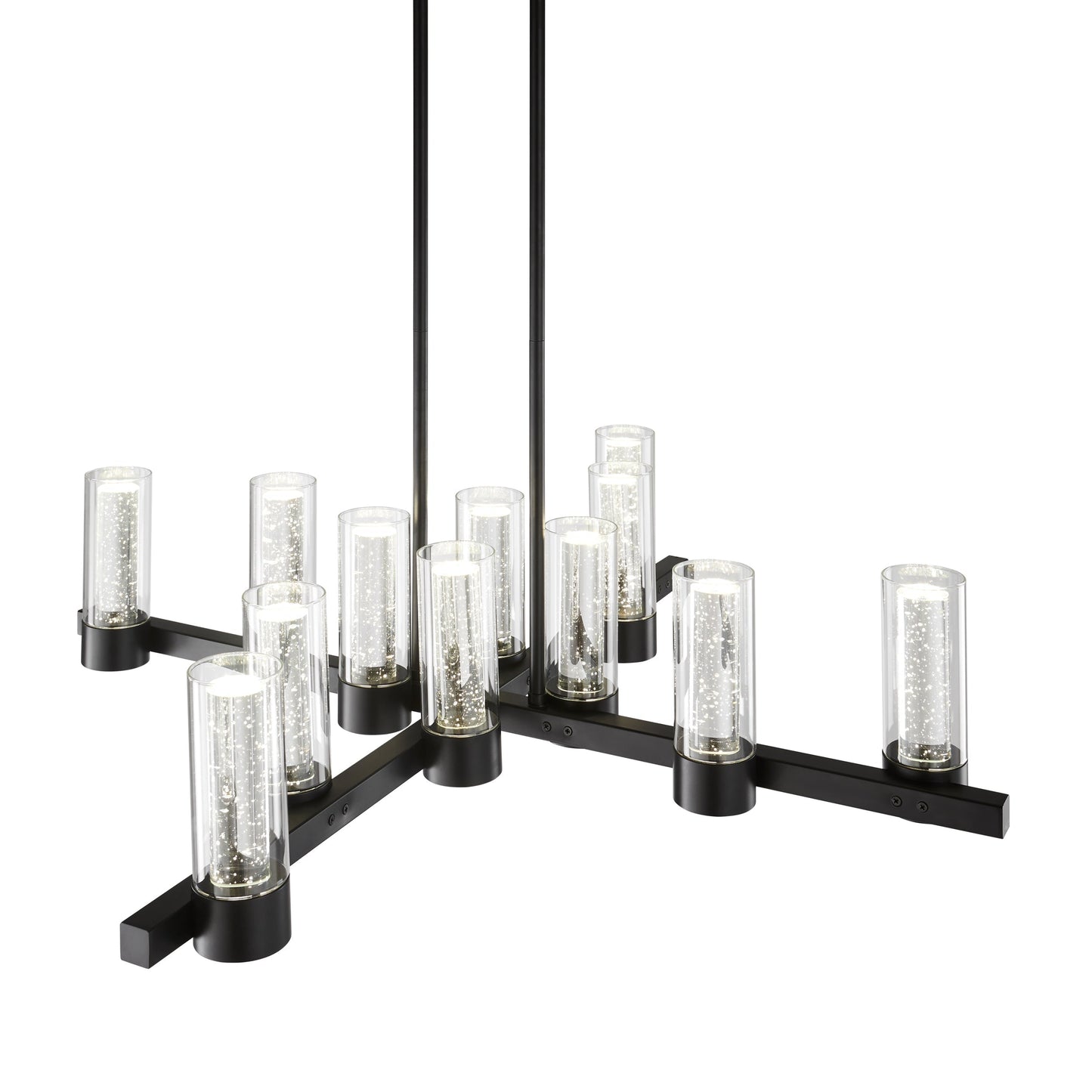 Finesse Decor Victory Matte Black Finish 12-Light LED Chandelier