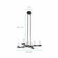 Finesse Decor Victory Matte Black Finish 12-Light LED Chandelier