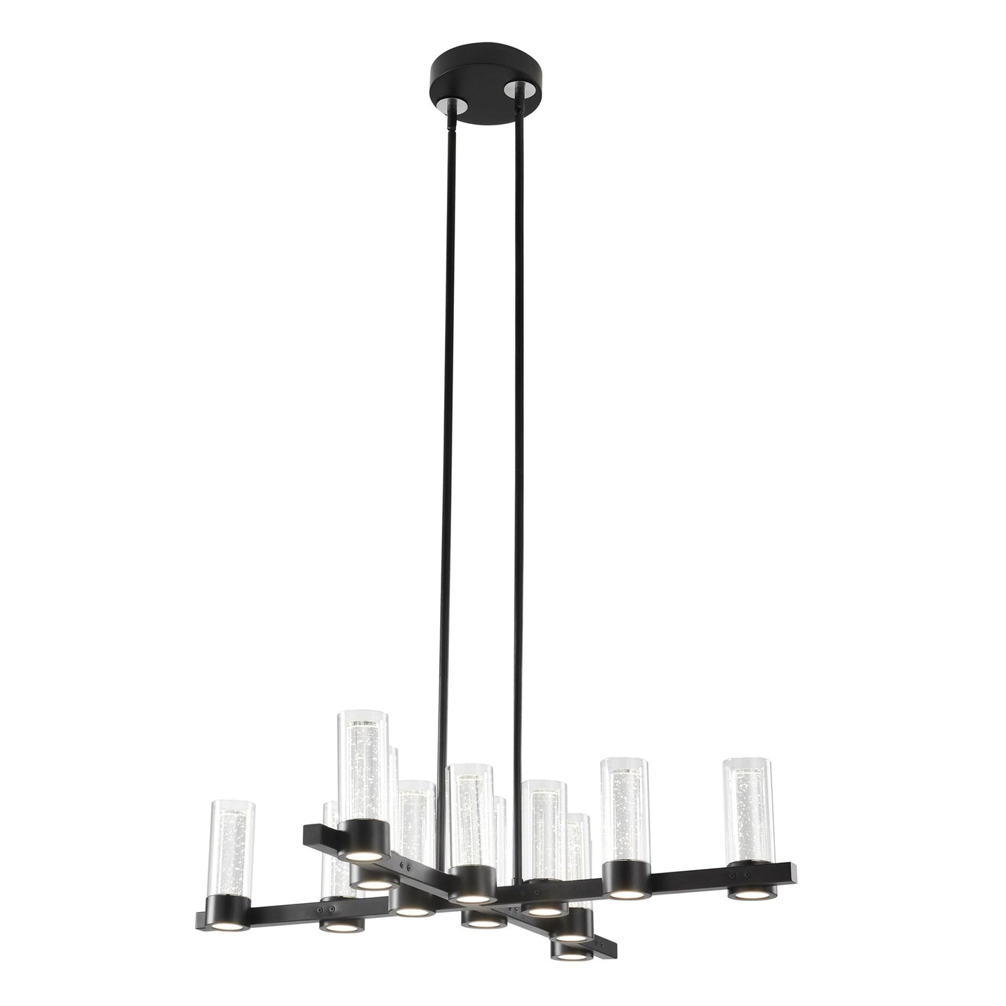 Finesse Decor Victory Matte Black Finish 12-Light LED Chandelier