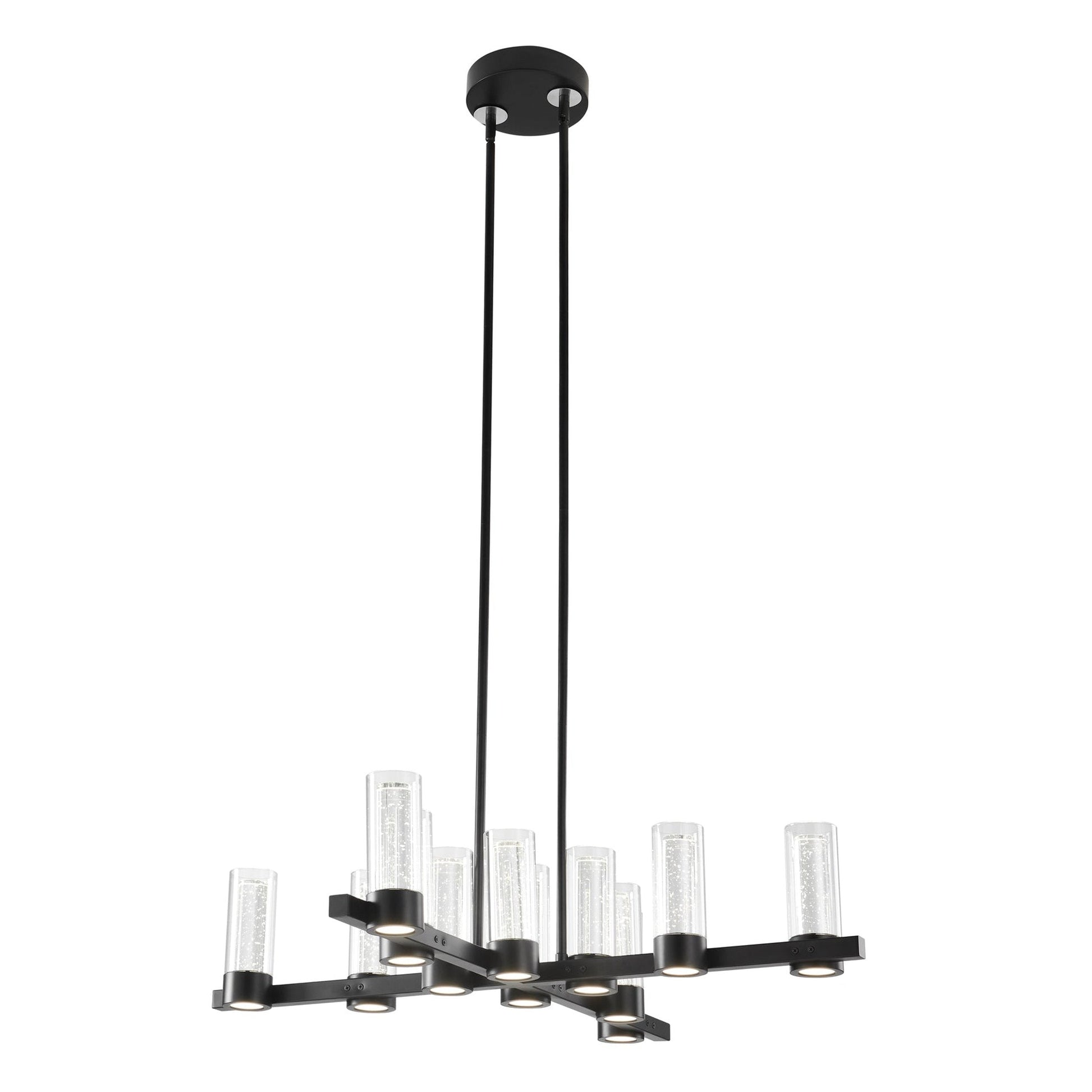 Finesse Decor Victory Matte Black Finish 12-Light LED Chandelier