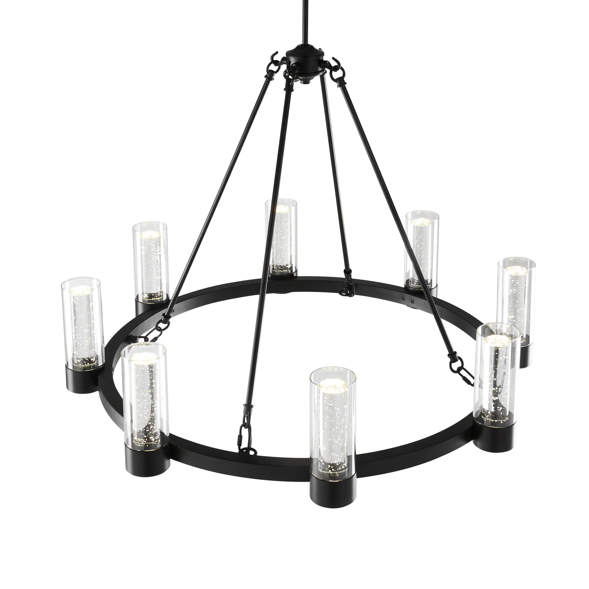 Finesse Decor Victory Matte Black Finish 8-Light LED Chandelier