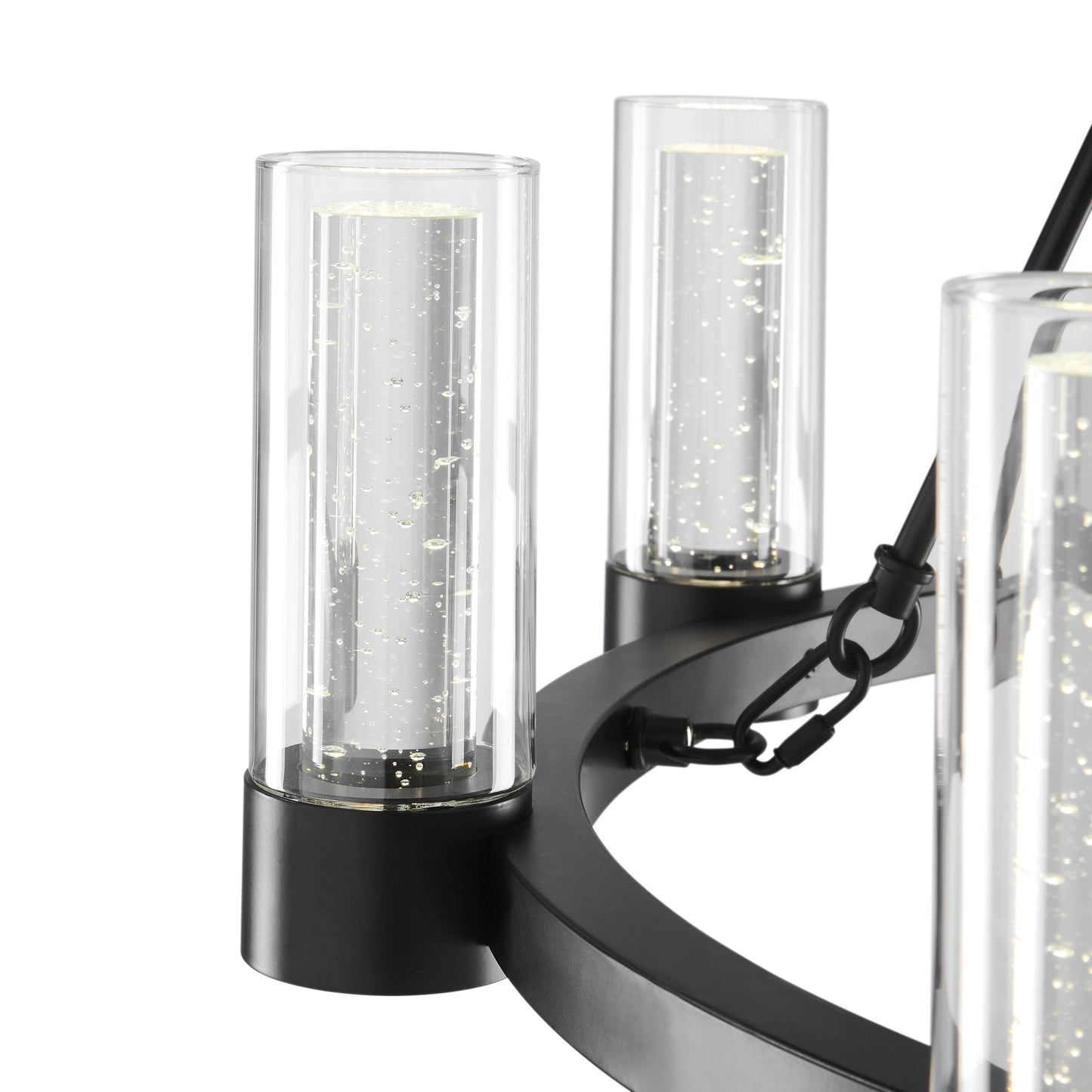 Finesse Decor Victory Matte Black Finish 8-Light LED Chandelier