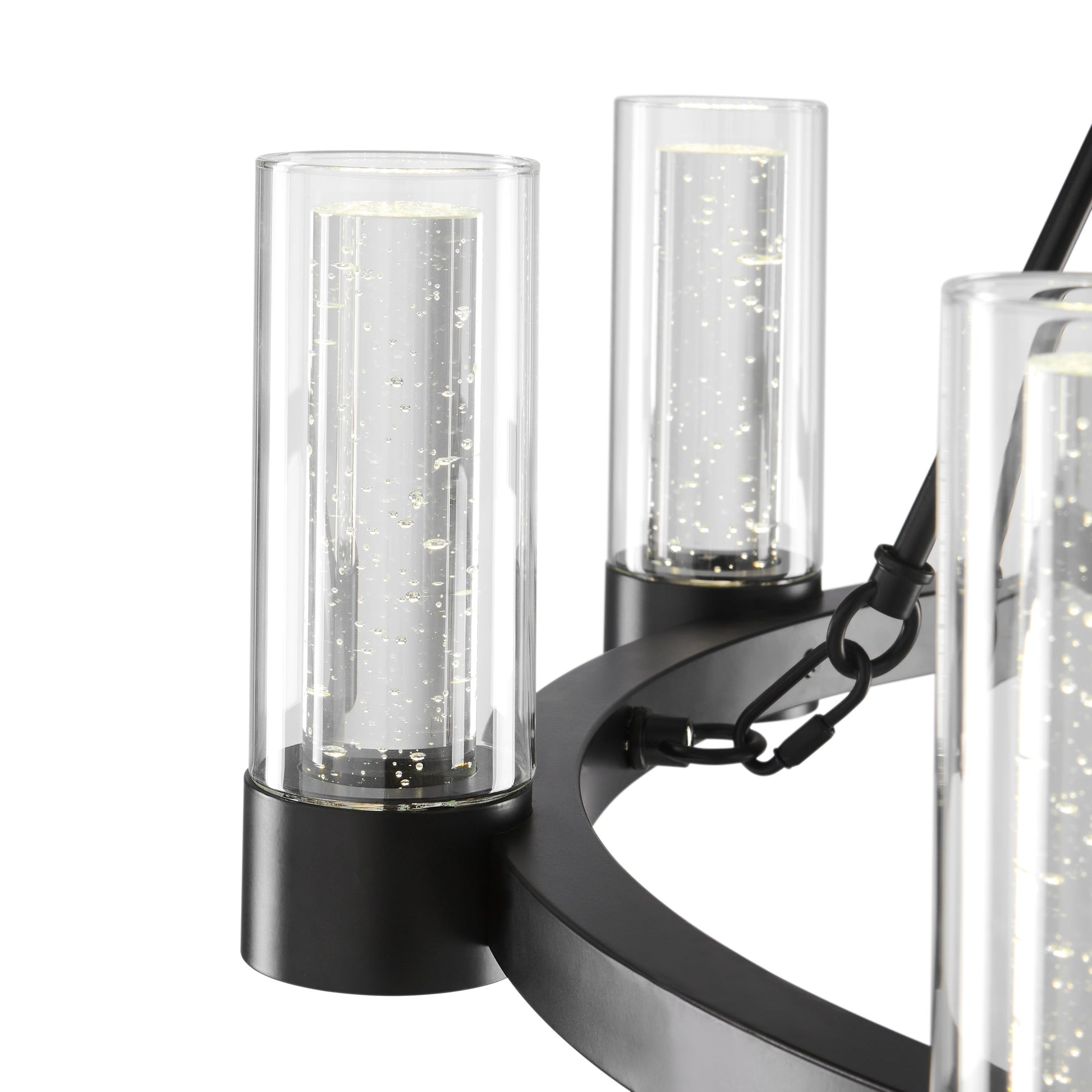 Finesse Decor Victory Matte Black Finish 8-Light LED Chandelier