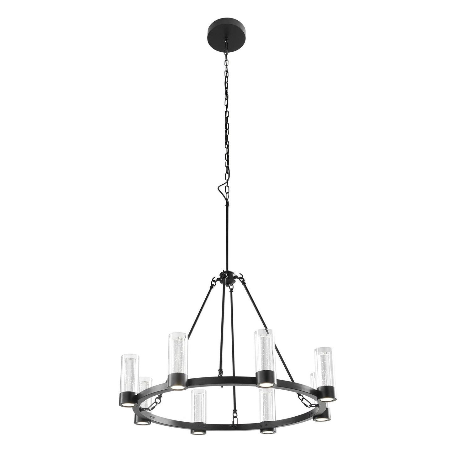 Finesse Decor Victory Matte Black Finish 8-Light LED Chandelier