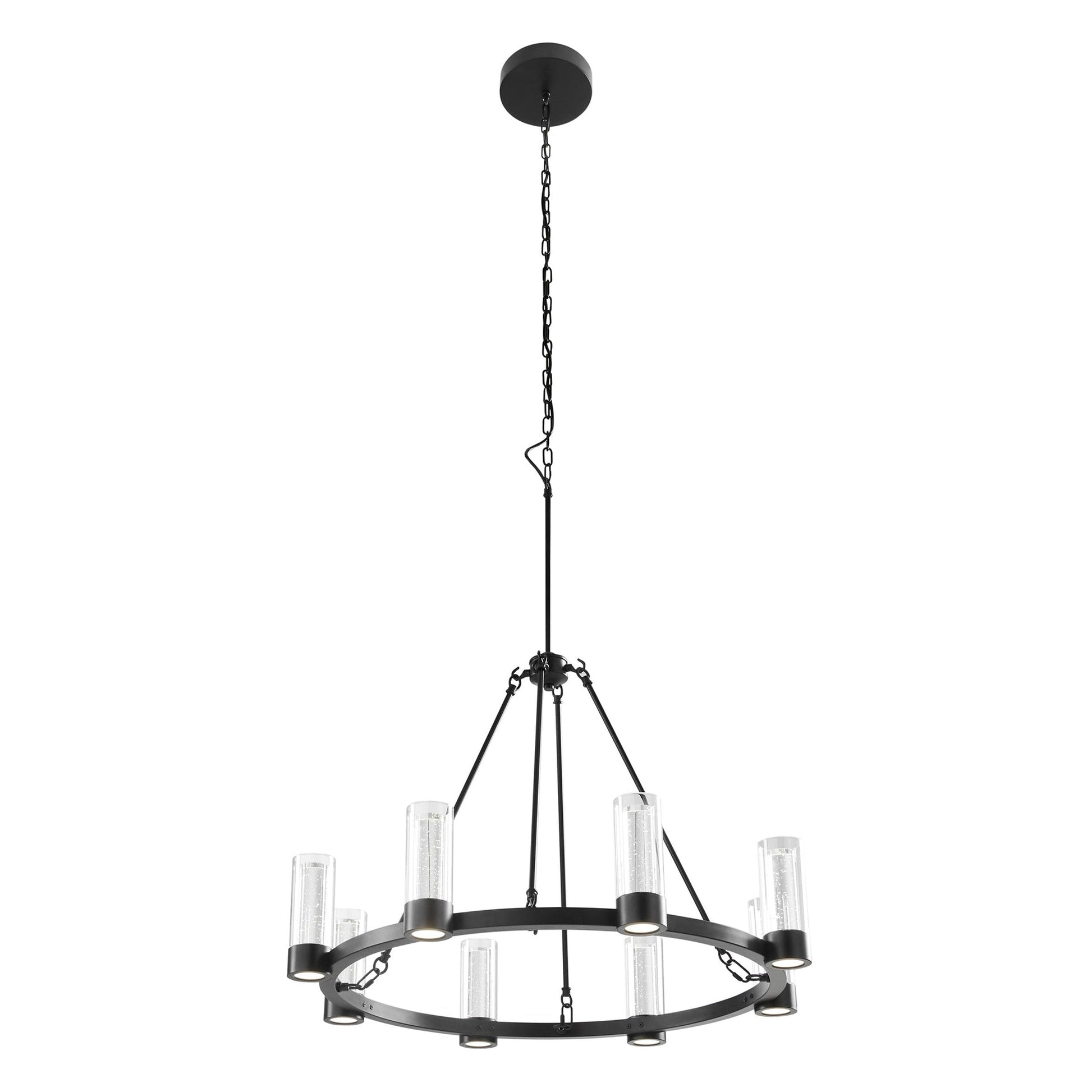 Finesse Decor Victory Matte Black Finish 8-Light LED Chandelier