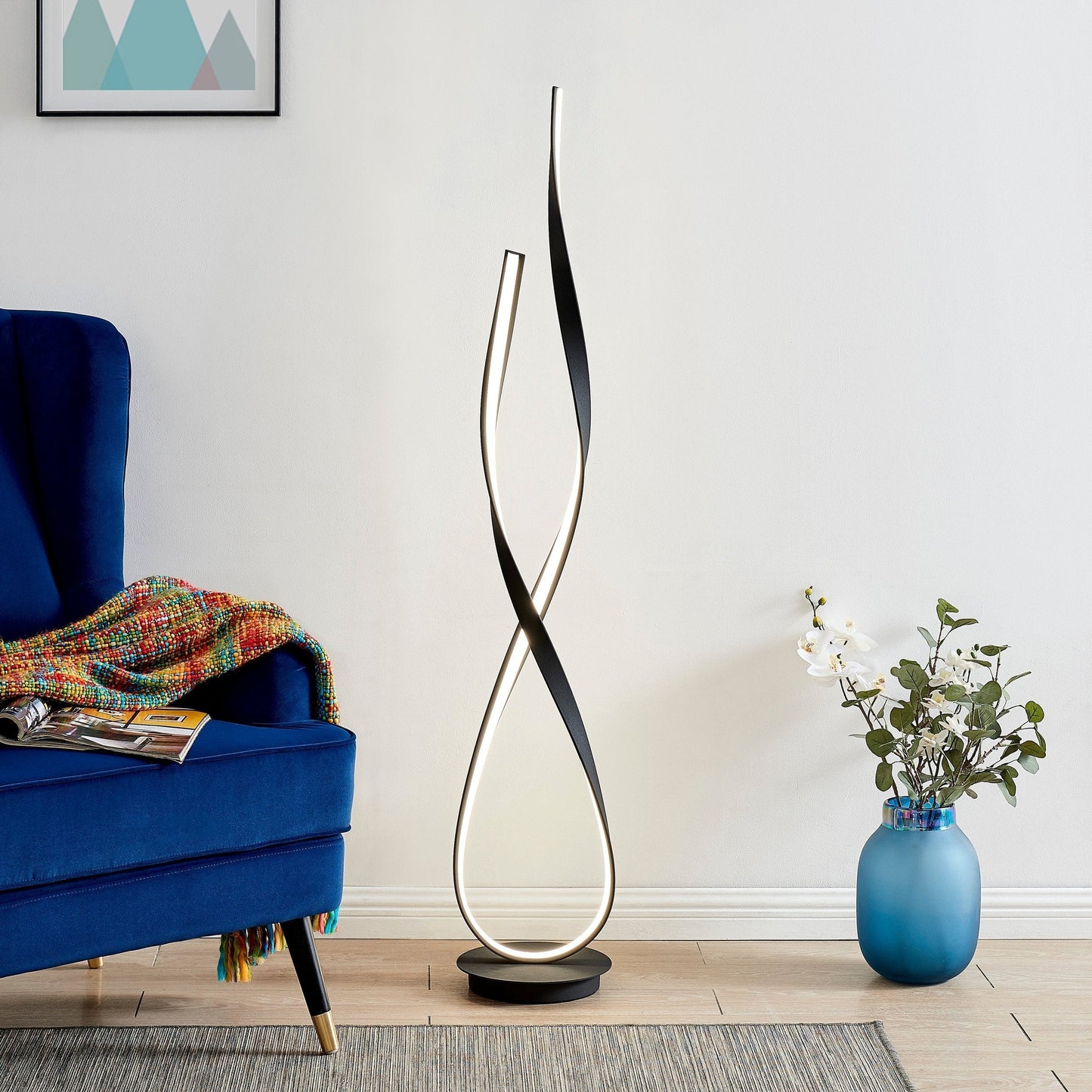 Finesse Decor Vienna 55" Matte Black Finish 1-Light LED Floor Lamp