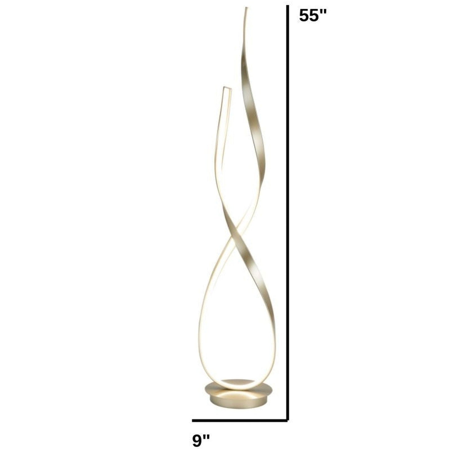 Finesse Decor Vienna 55" Sandy Gold Finish 1-Light LED Floor Lamp