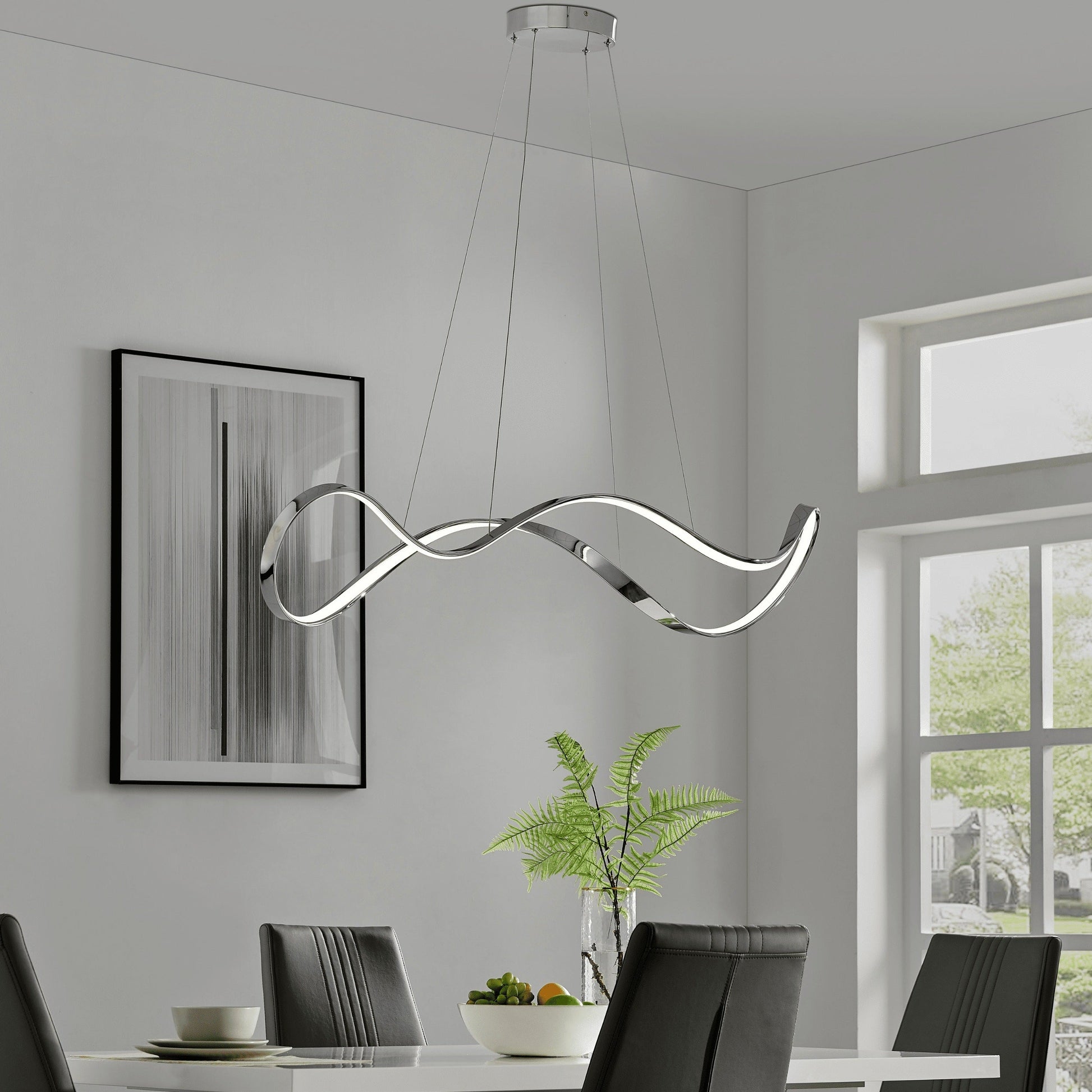 Finesse Decor Xiamen 10" Chrome Finish 1-Light LED Chandelier