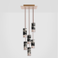 Formaminima Lamp/One 6-Light Black & Gold Marble & Crystal Glass Chandelier
